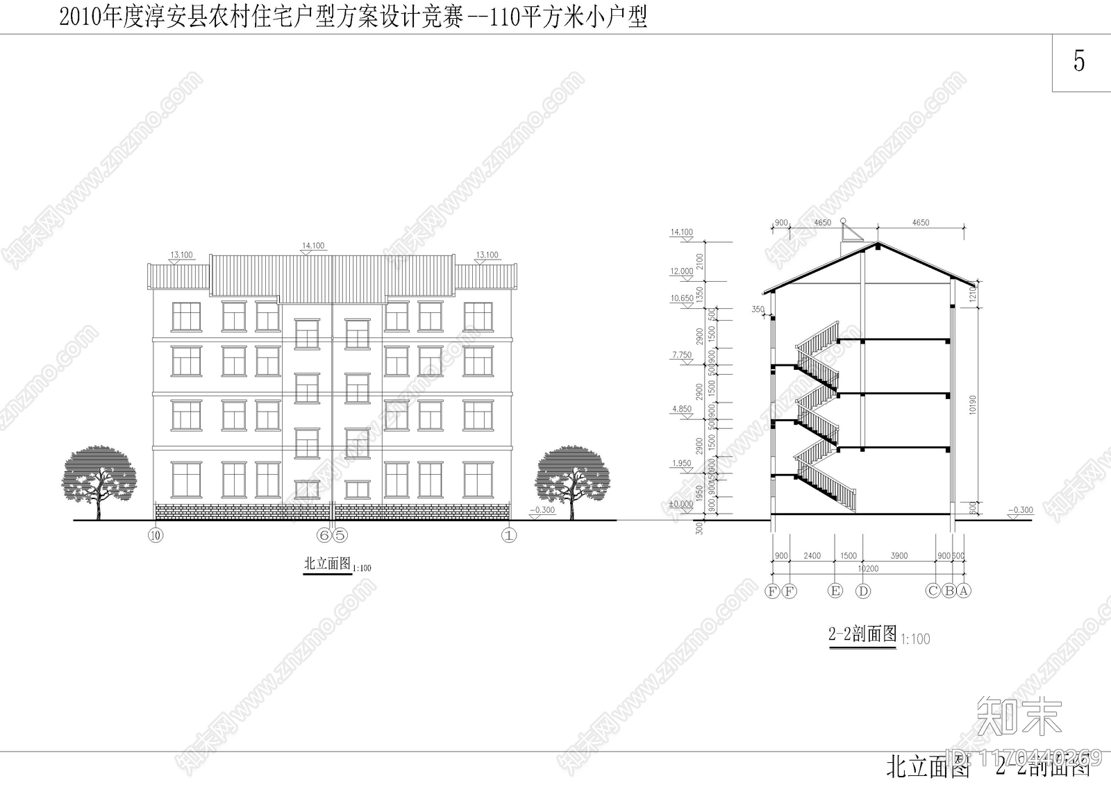 新中式别墅建筑施工图下载【ID:1170440269】