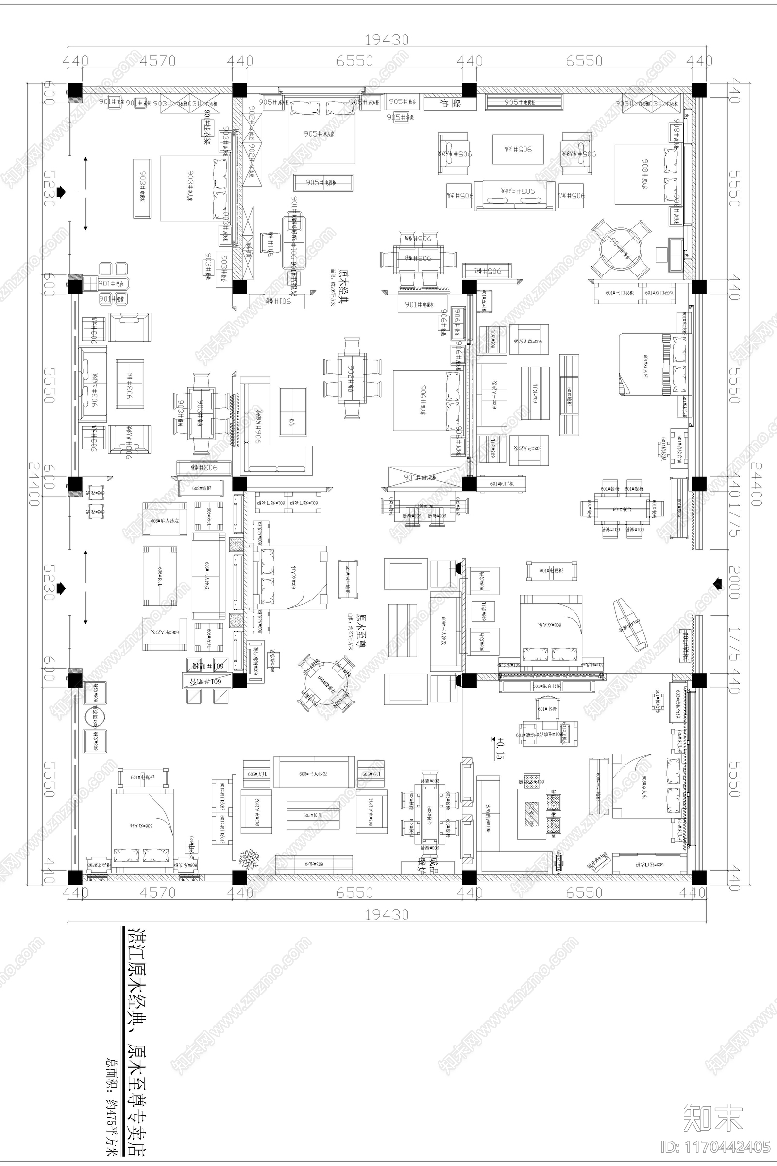 极简现代其他商业空间cad施工图下载【ID:1170442405】