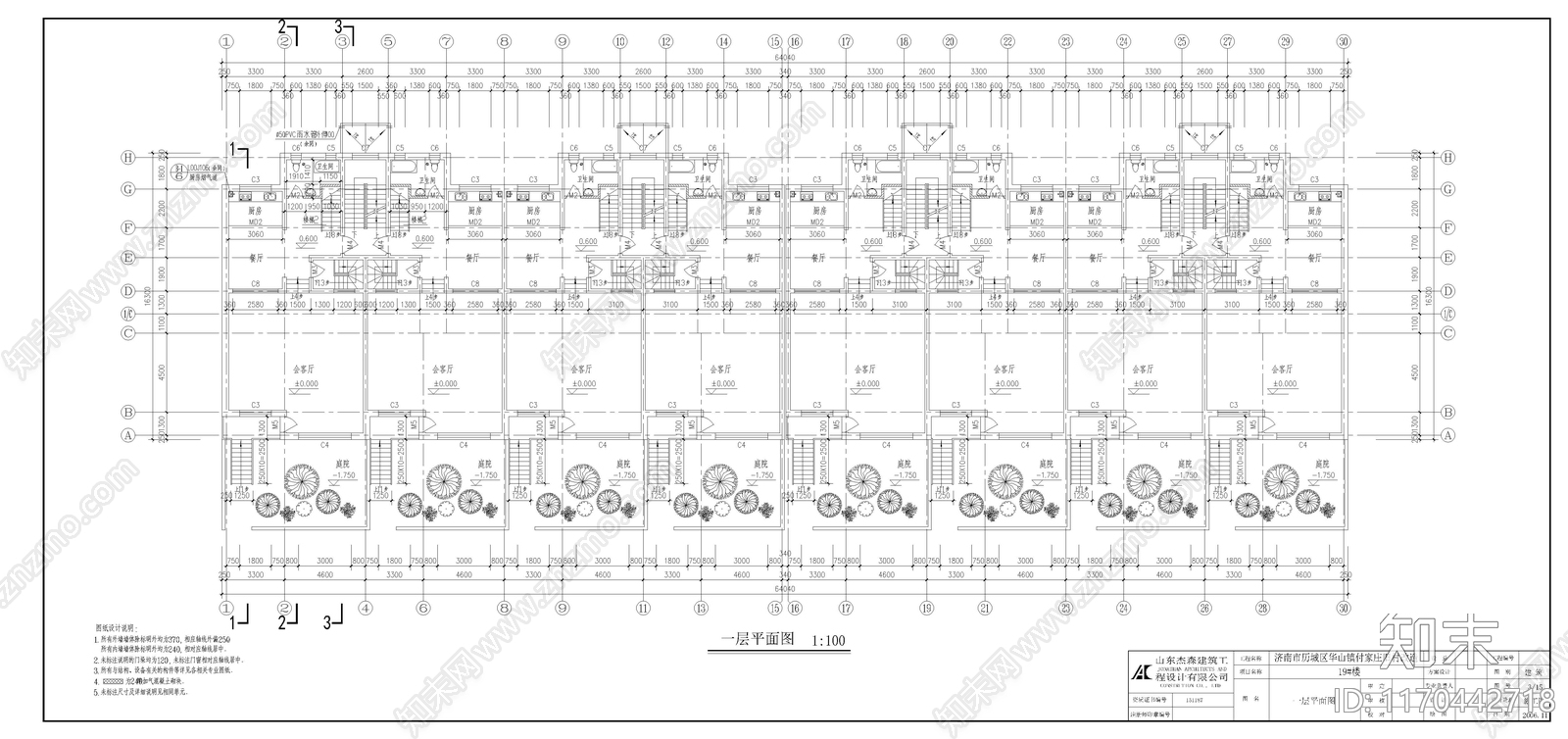 欧式别墅建筑cad施工图下载【ID:1170442718】