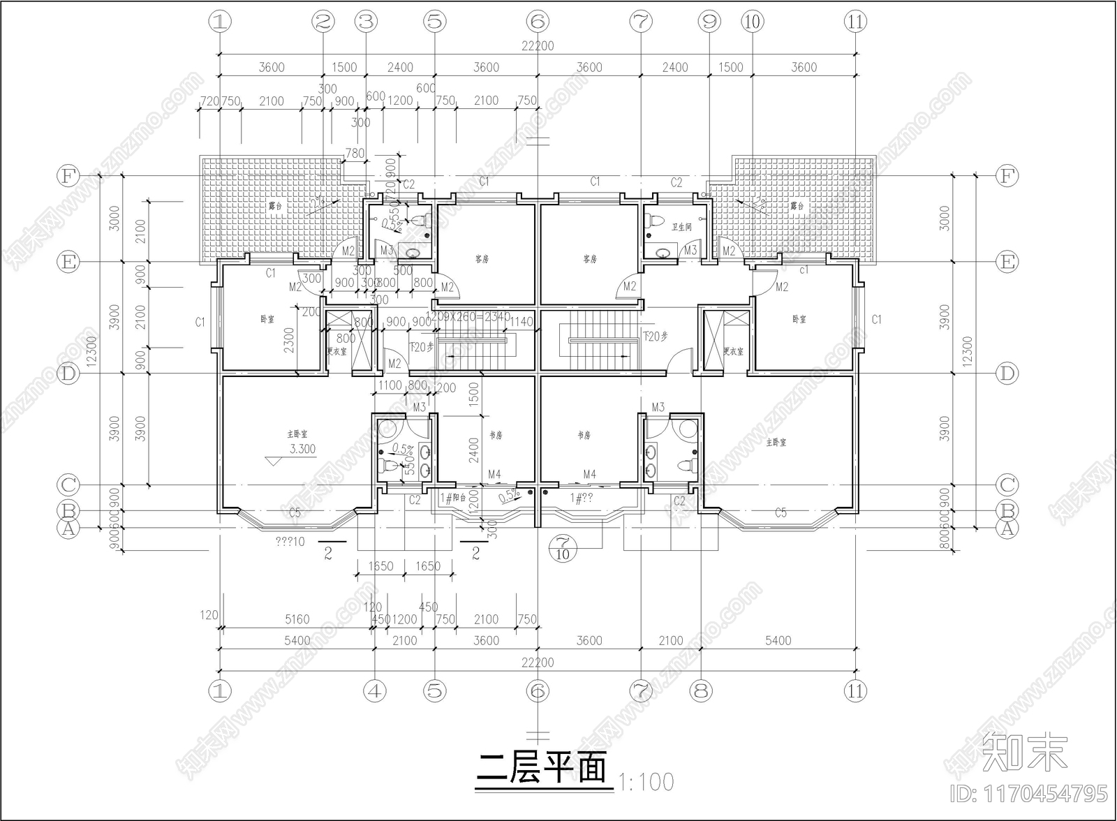 欧式别墅建筑cad施工图下载【ID:1170454795】