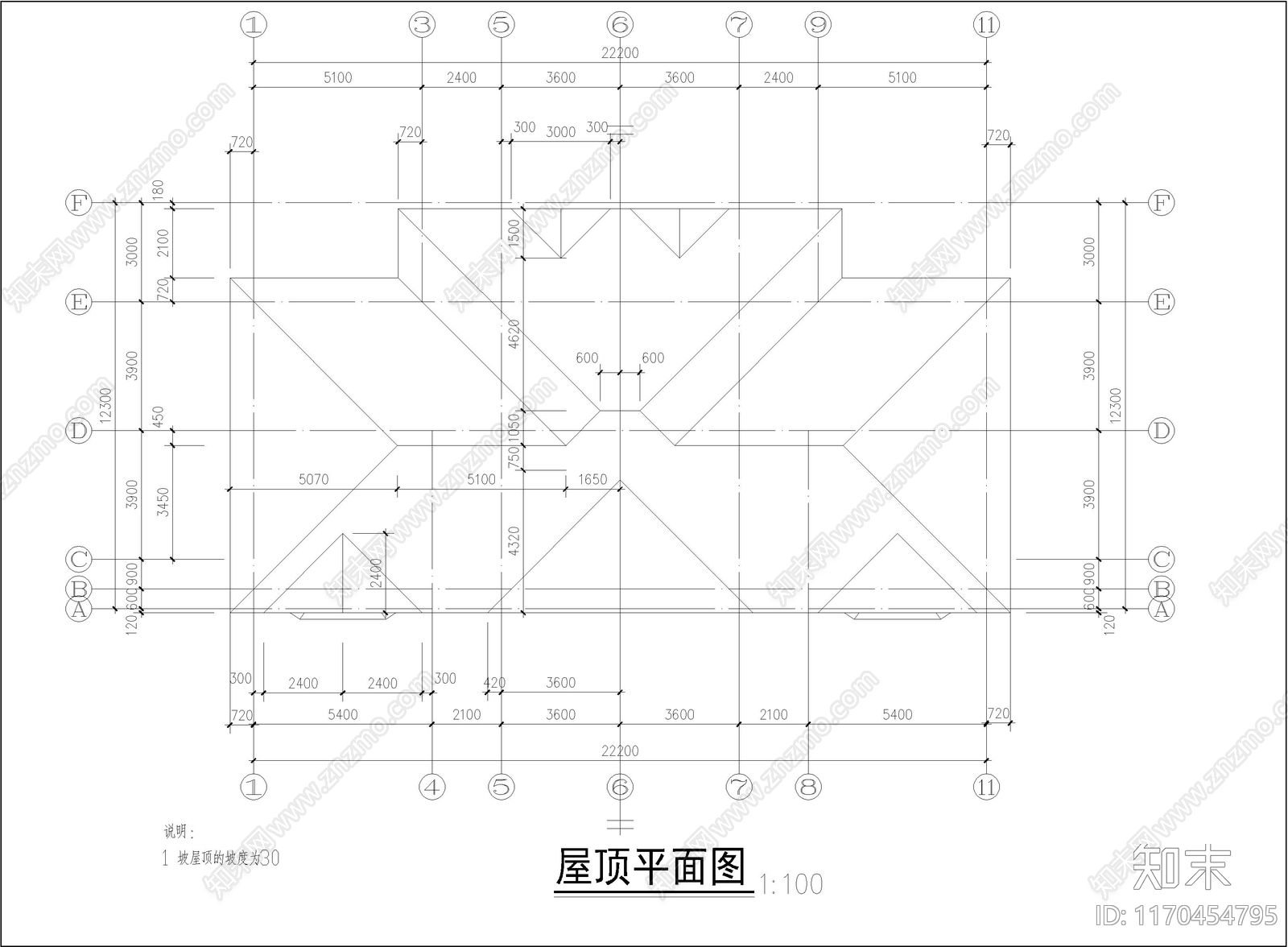 欧式别墅建筑cad施工图下载【ID:1170454795】