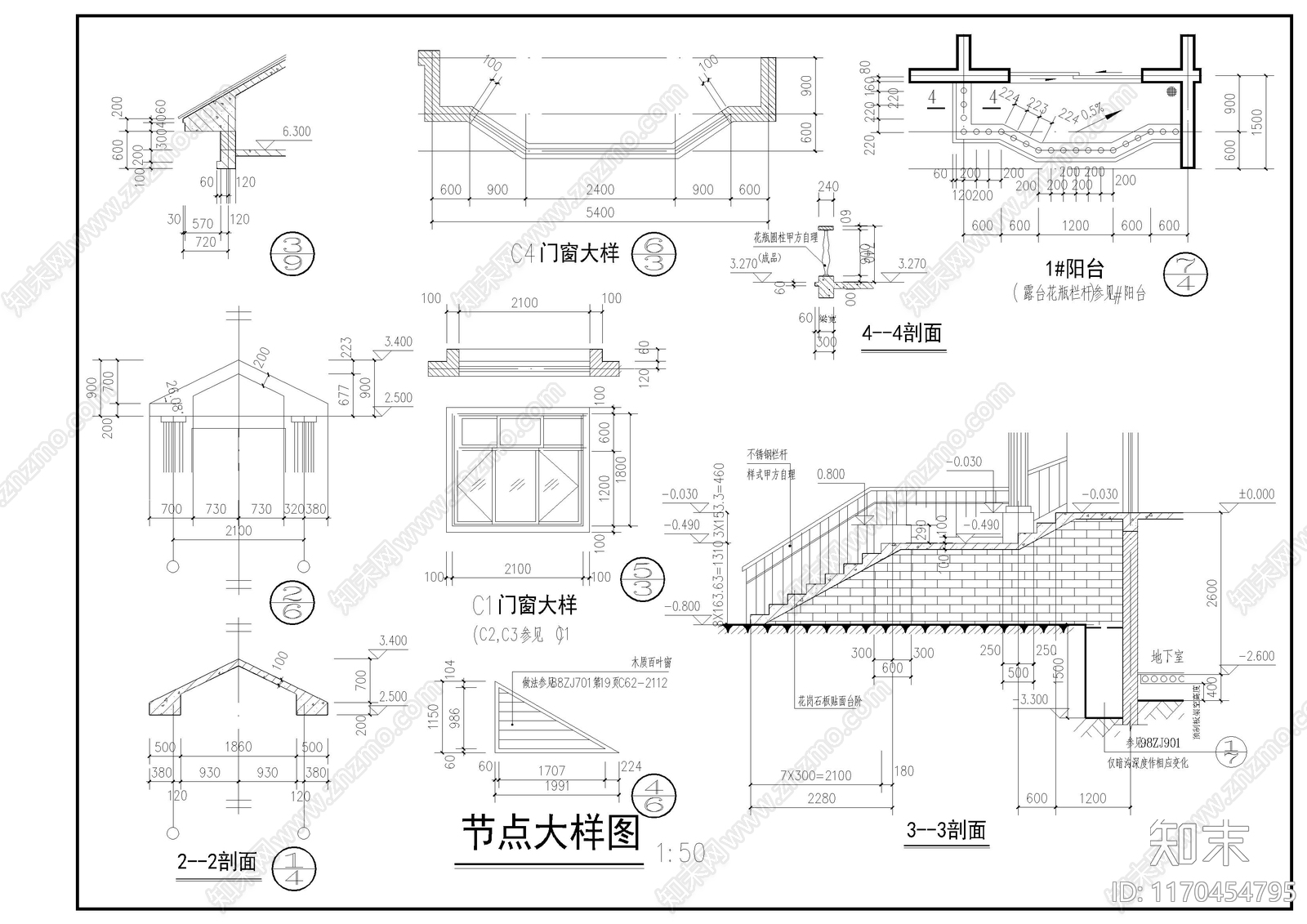 欧式别墅建筑cad施工图下载【ID:1170454795】