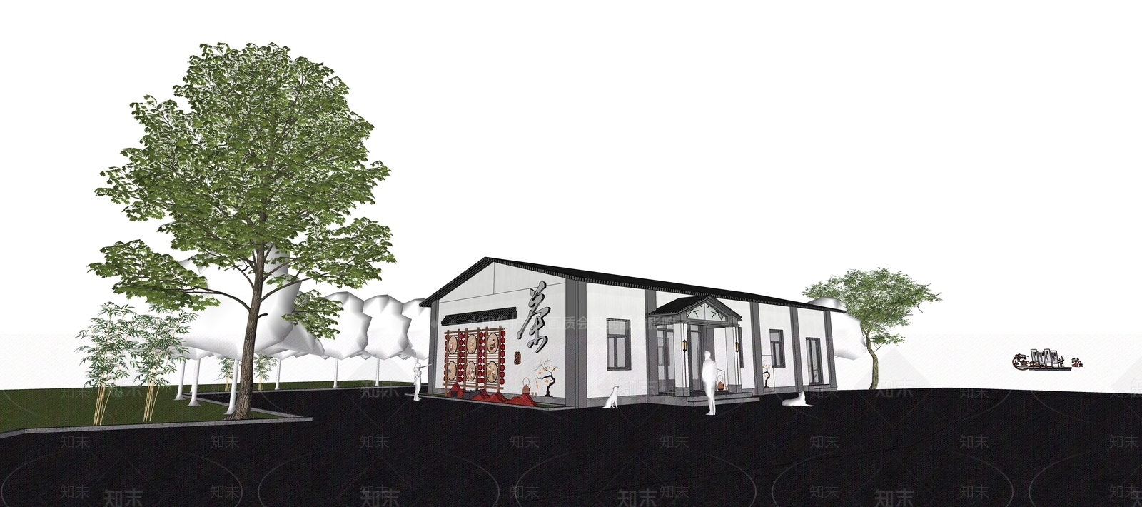 新中式中式其他商业建筑SU模型下载【ID:1170468796】