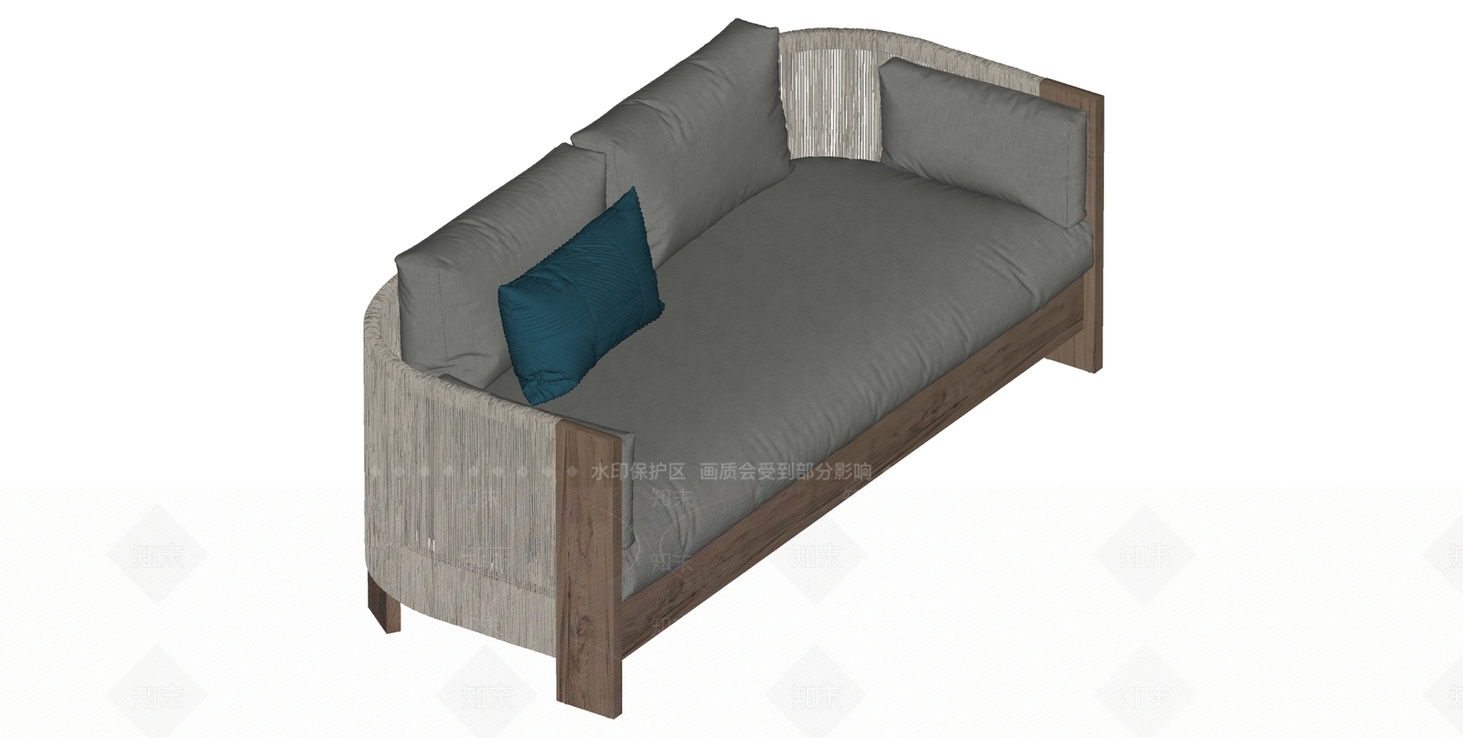 中古双人沙发SU模型下载【ID:1170477091】