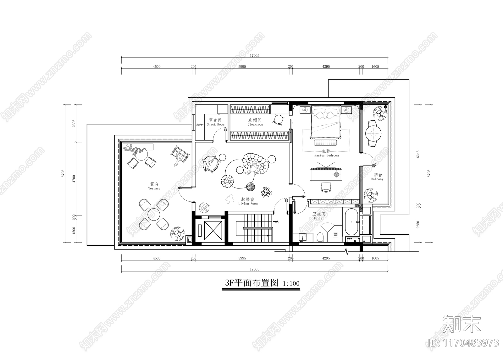 现代整体家装空间cad施工图下载【ID:1170483973】