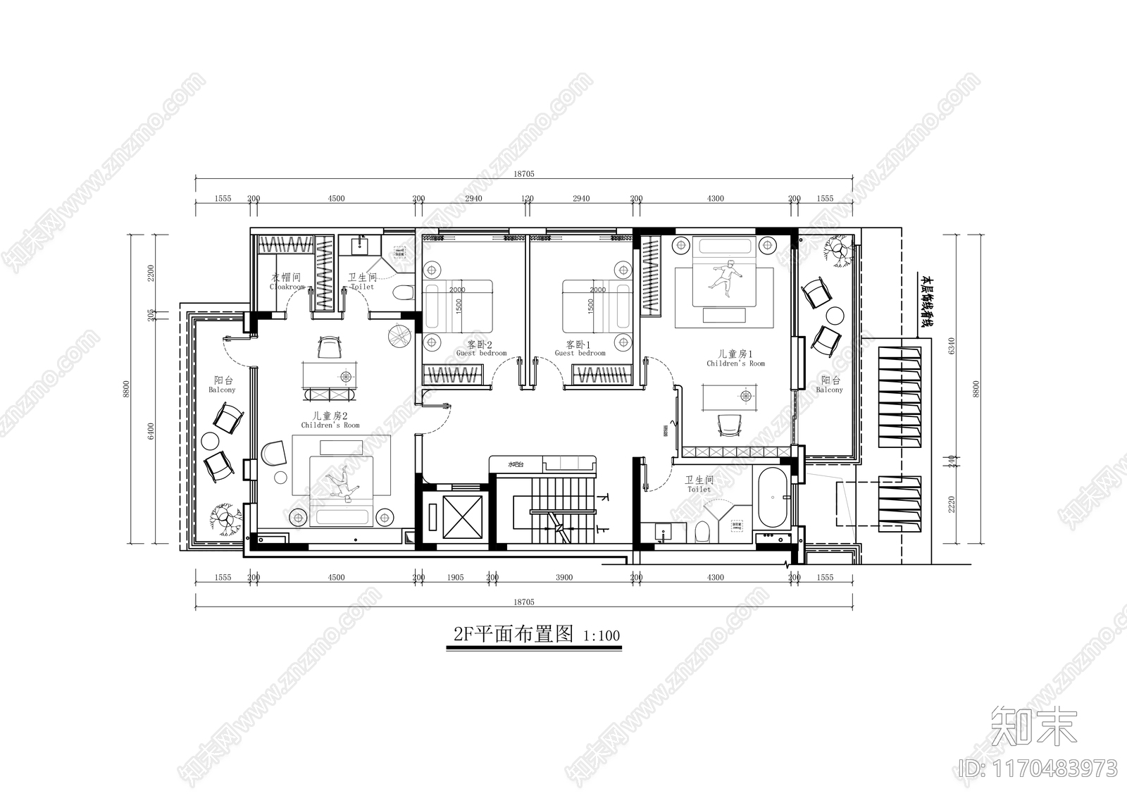 现代整体家装空间cad施工图下载【ID:1170483973】