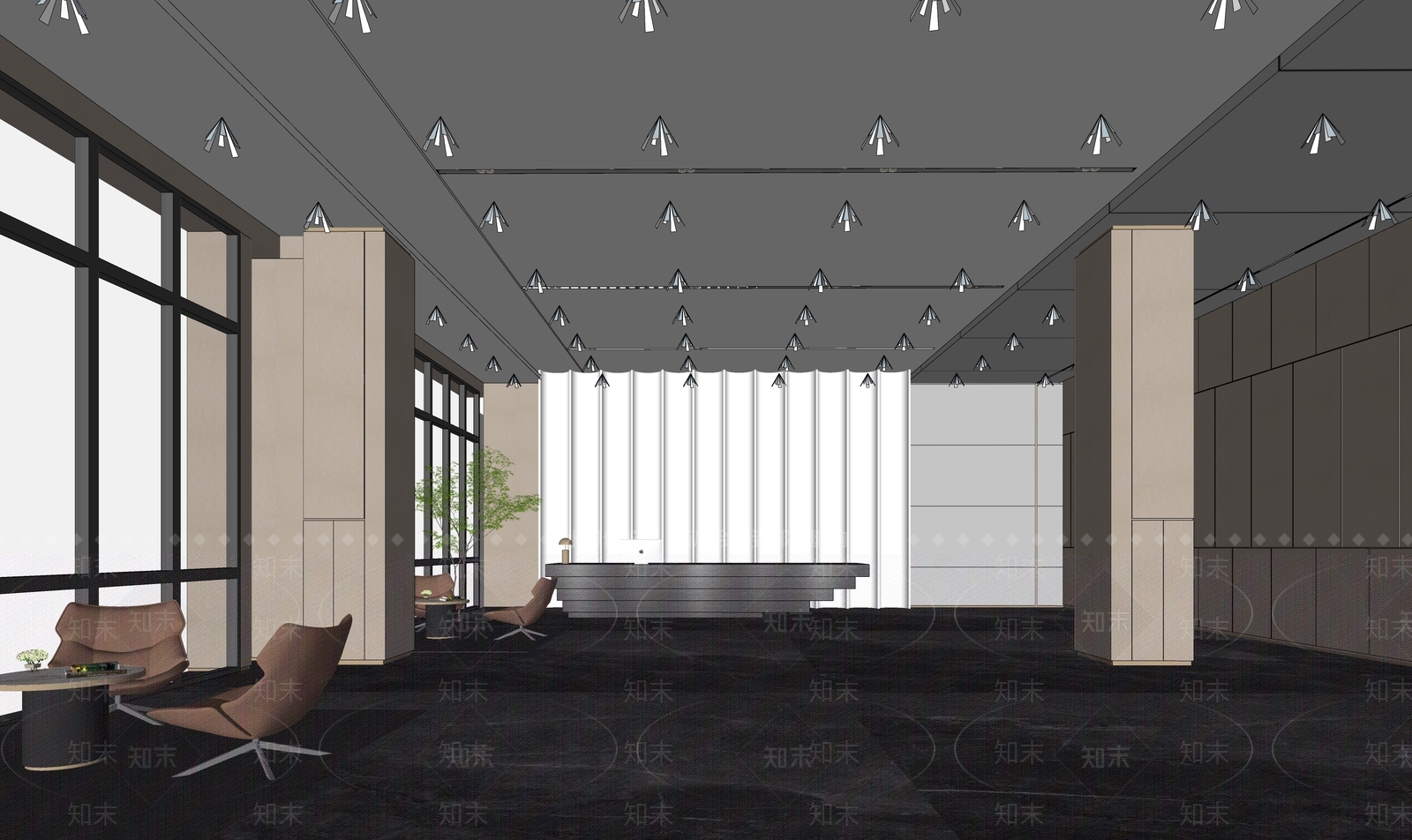 现代其他办公区域SU模型下载【ID:1170487455】