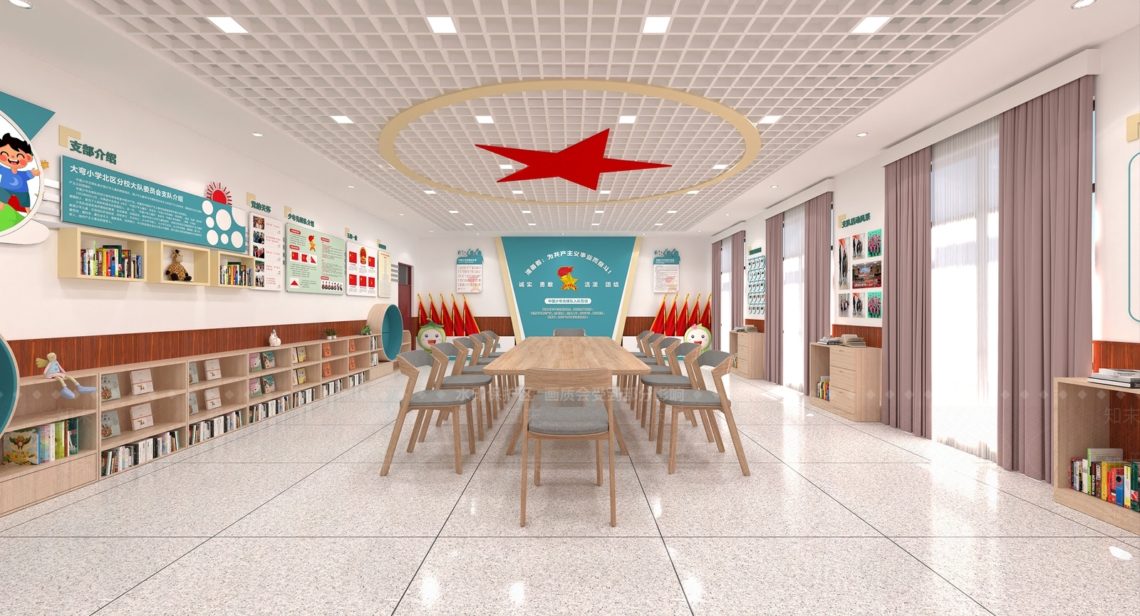 现代党建室3D模型下载【ID:1214730286】