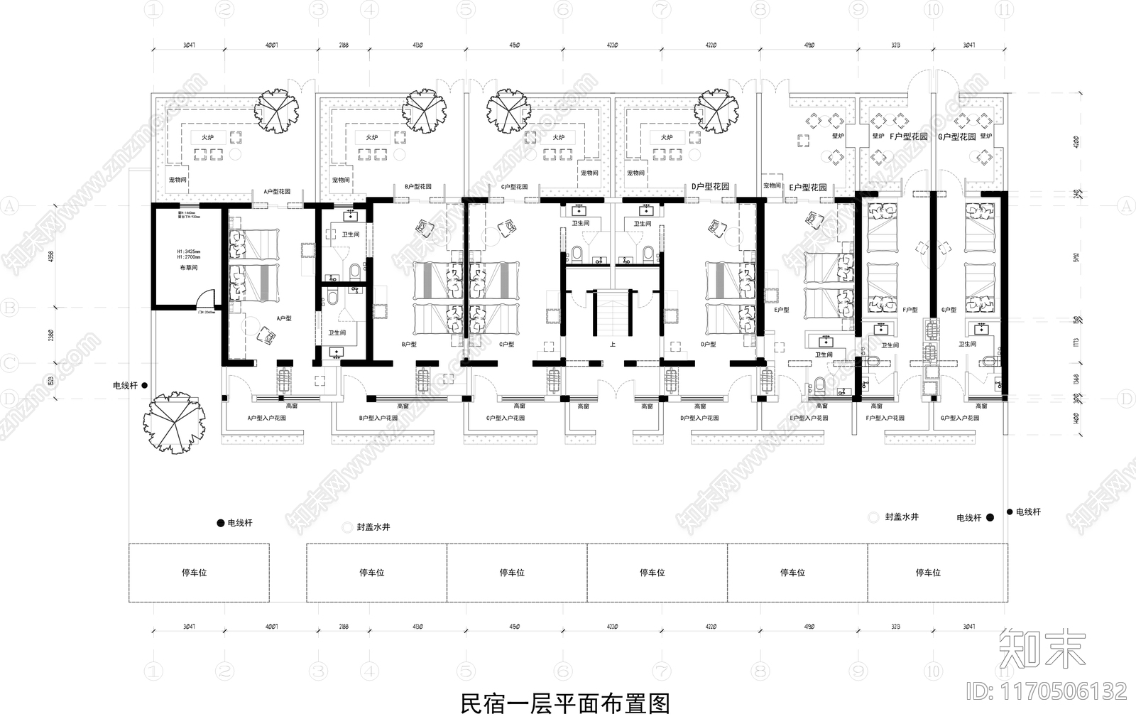 现代民宿cad施工图下载【ID:1170506132】