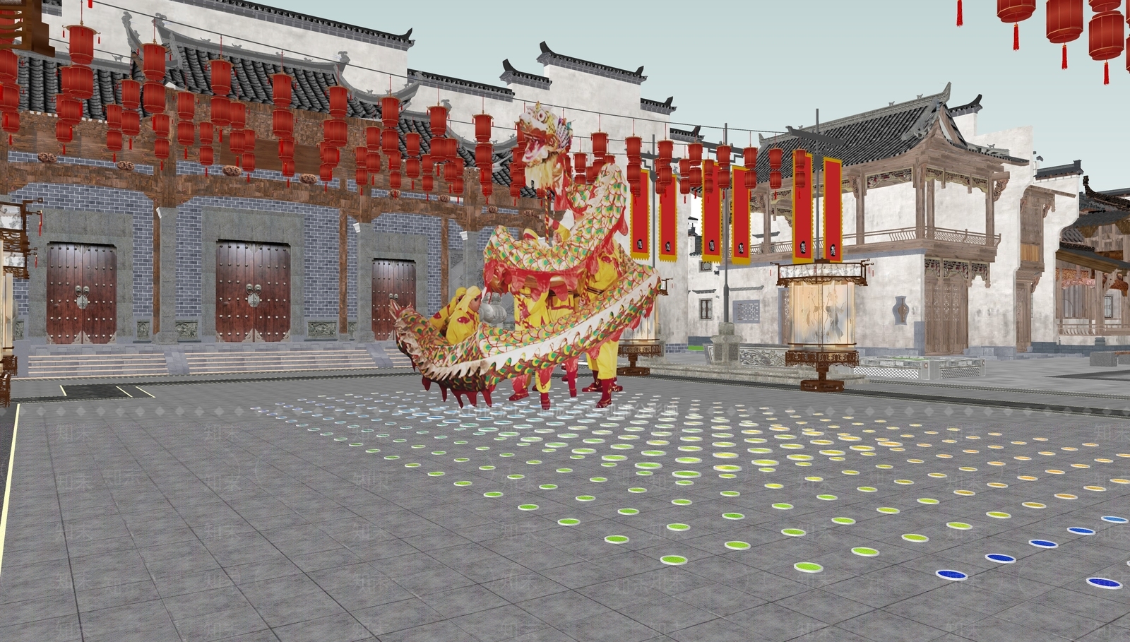 中式乡村庭院SU模型下载【ID:1170507291】