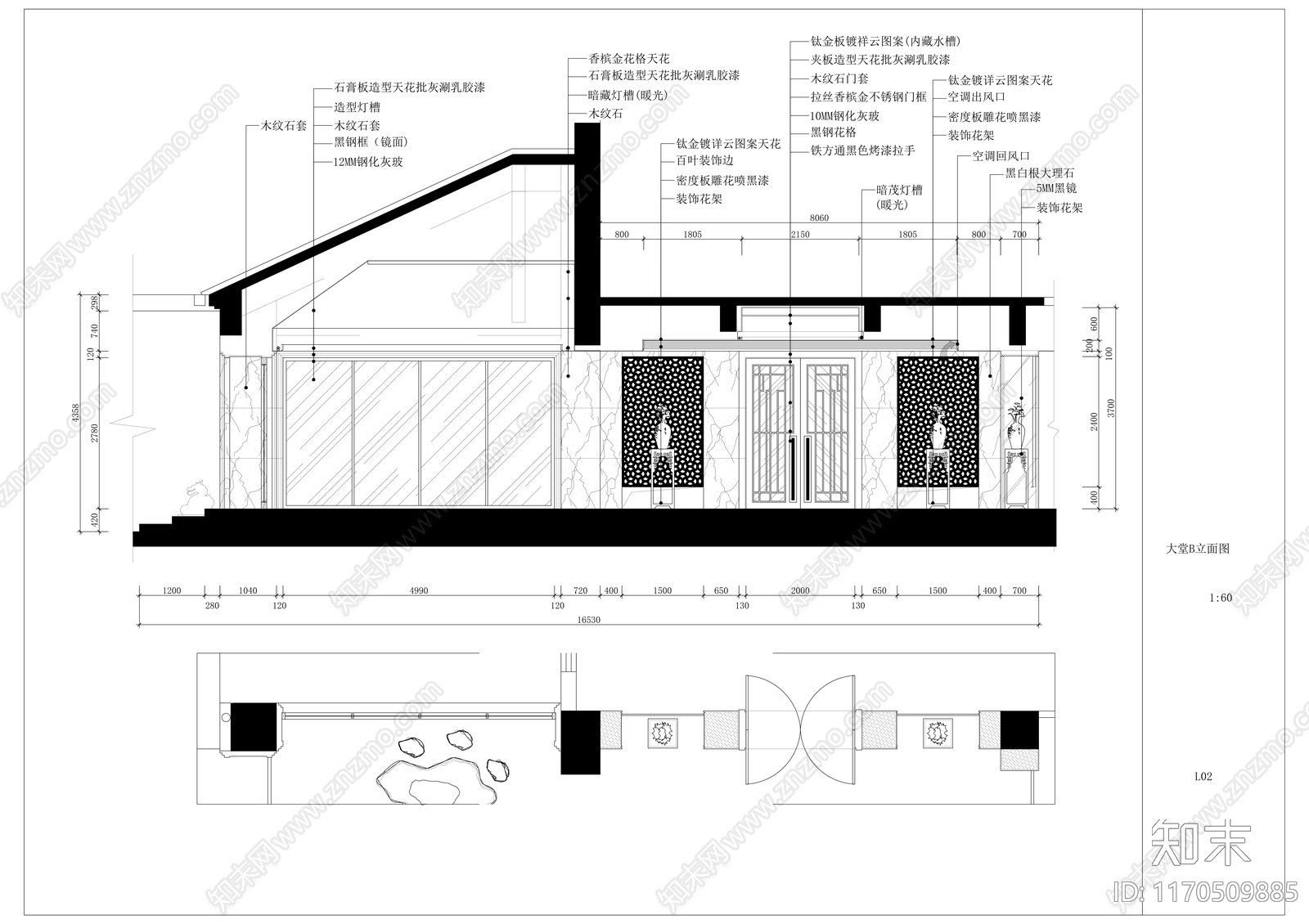 现代会所施工图下载【ID:1170509885】