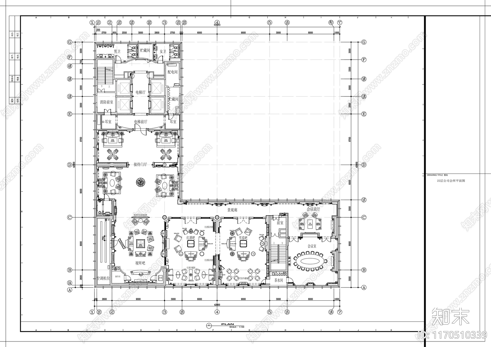 现代会所cad施工图下载【ID:1170510339】