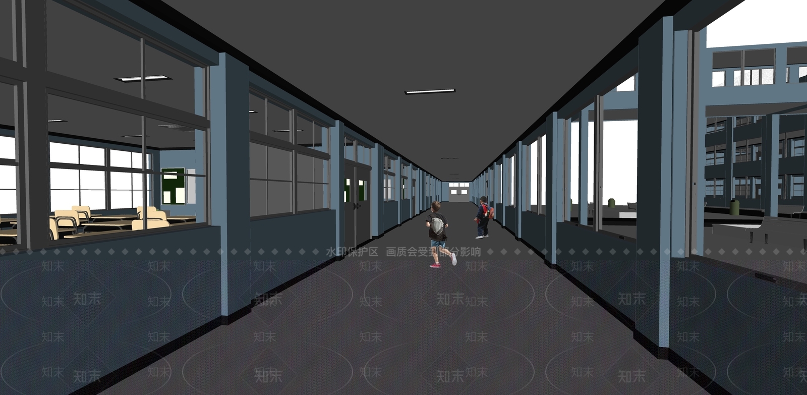 现代学校建筑SU模型下载【ID:1170511878】