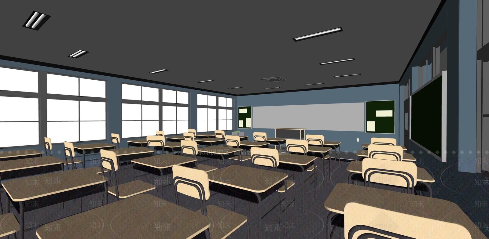 现代学校建筑SU模型下载【ID:1170511878】