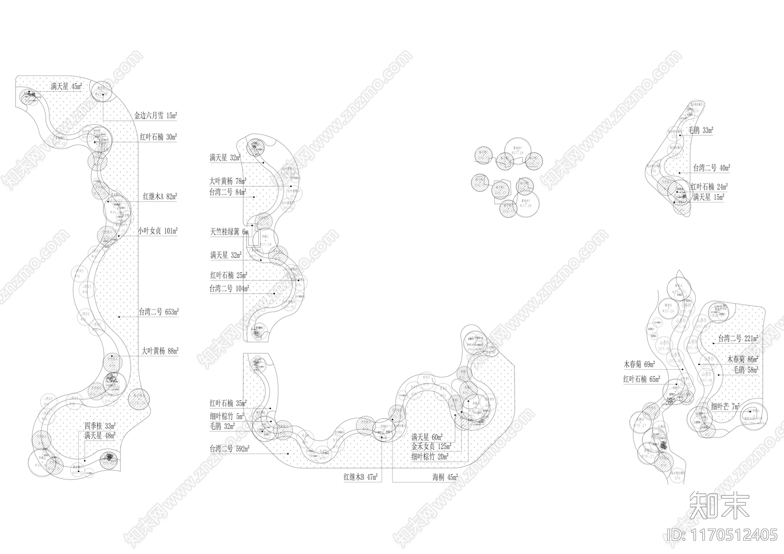 现代小区景观施工图下载【ID:1170512405】