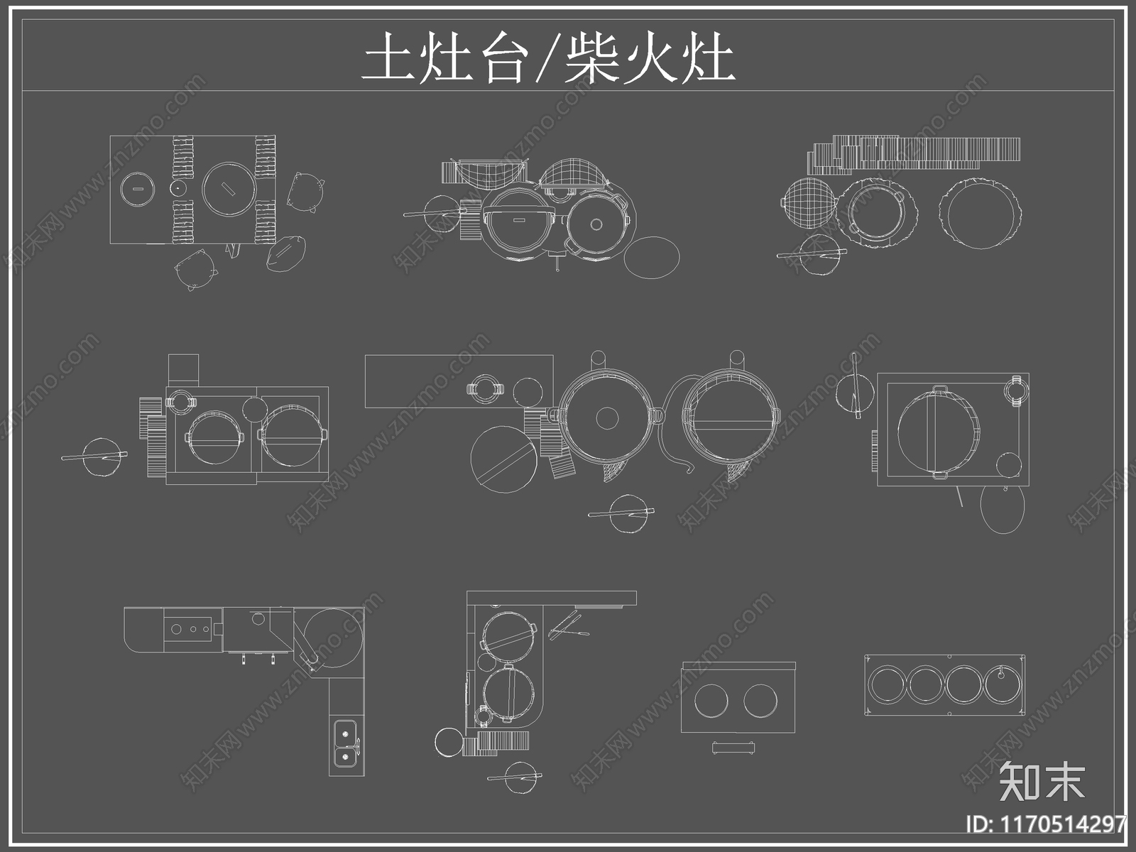 现代厨房设施cad施工图下载【ID:1170514297】