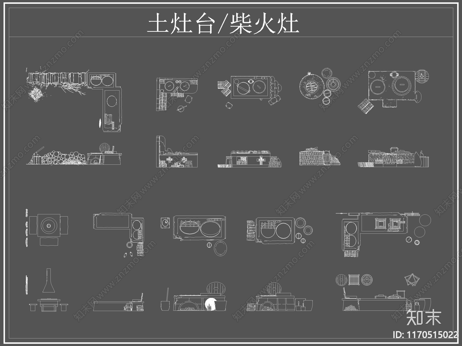 现代厨房设施cad施工图下载【ID:1170515022】