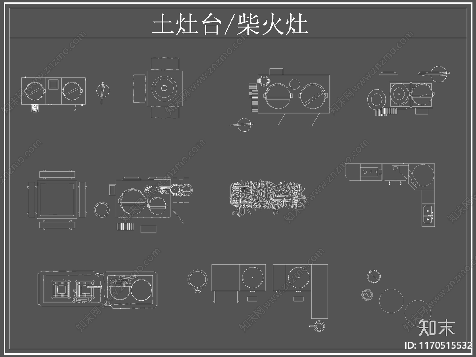 现代厨房设施cad施工图下载【ID:1170515532】
