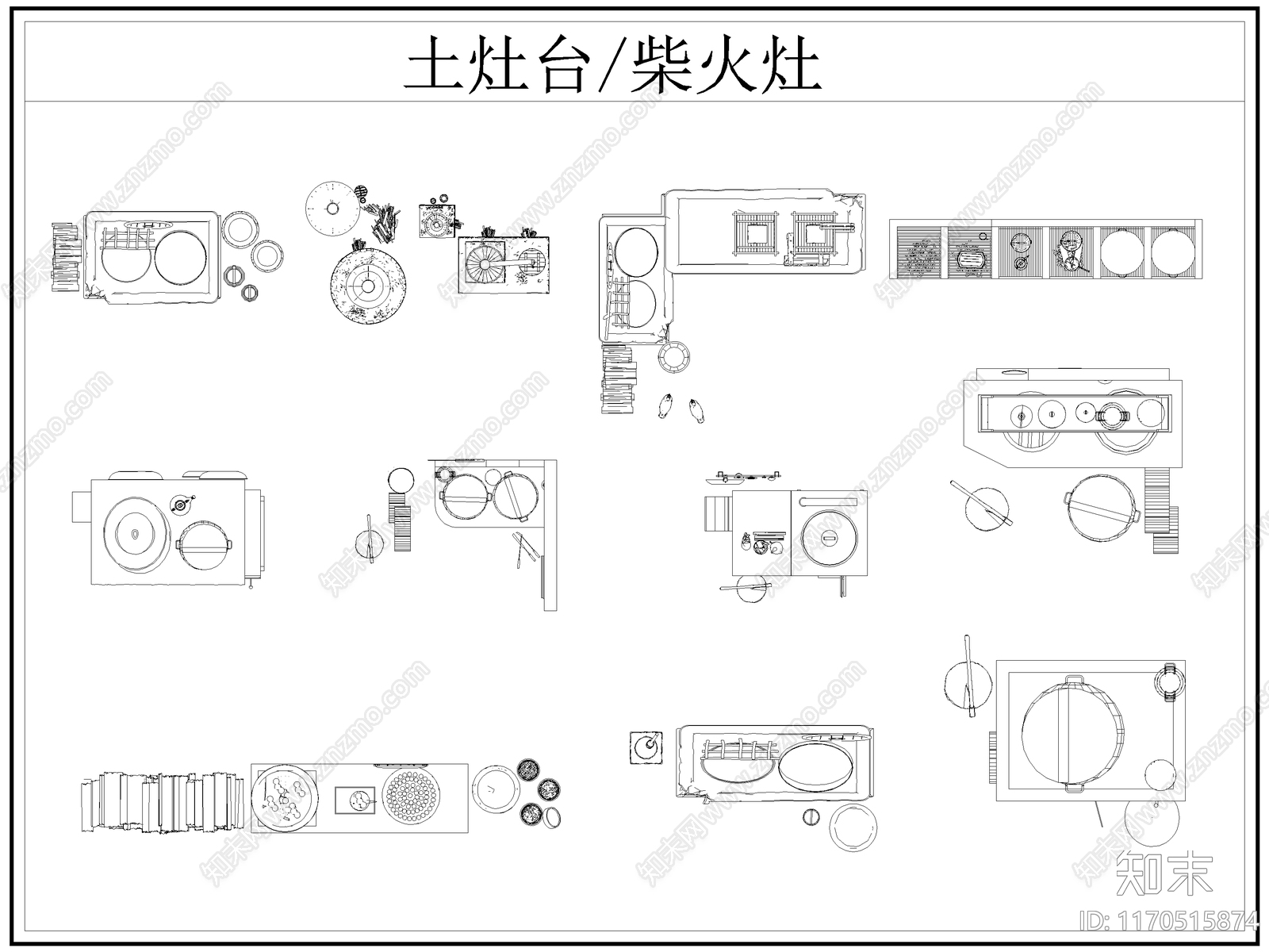 现代厨房设施cad施工图下载【ID:1170515874】