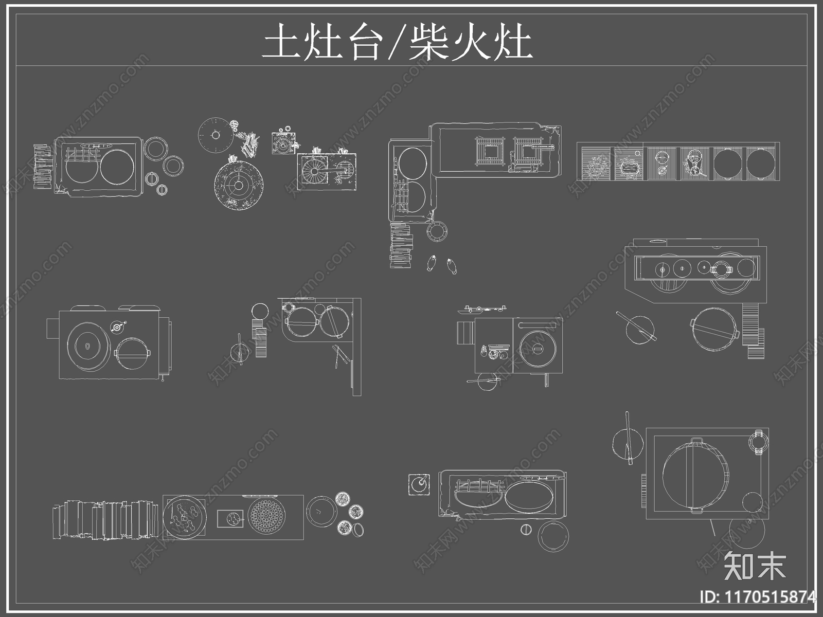 现代厨房设施cad施工图下载【ID:1170515874】