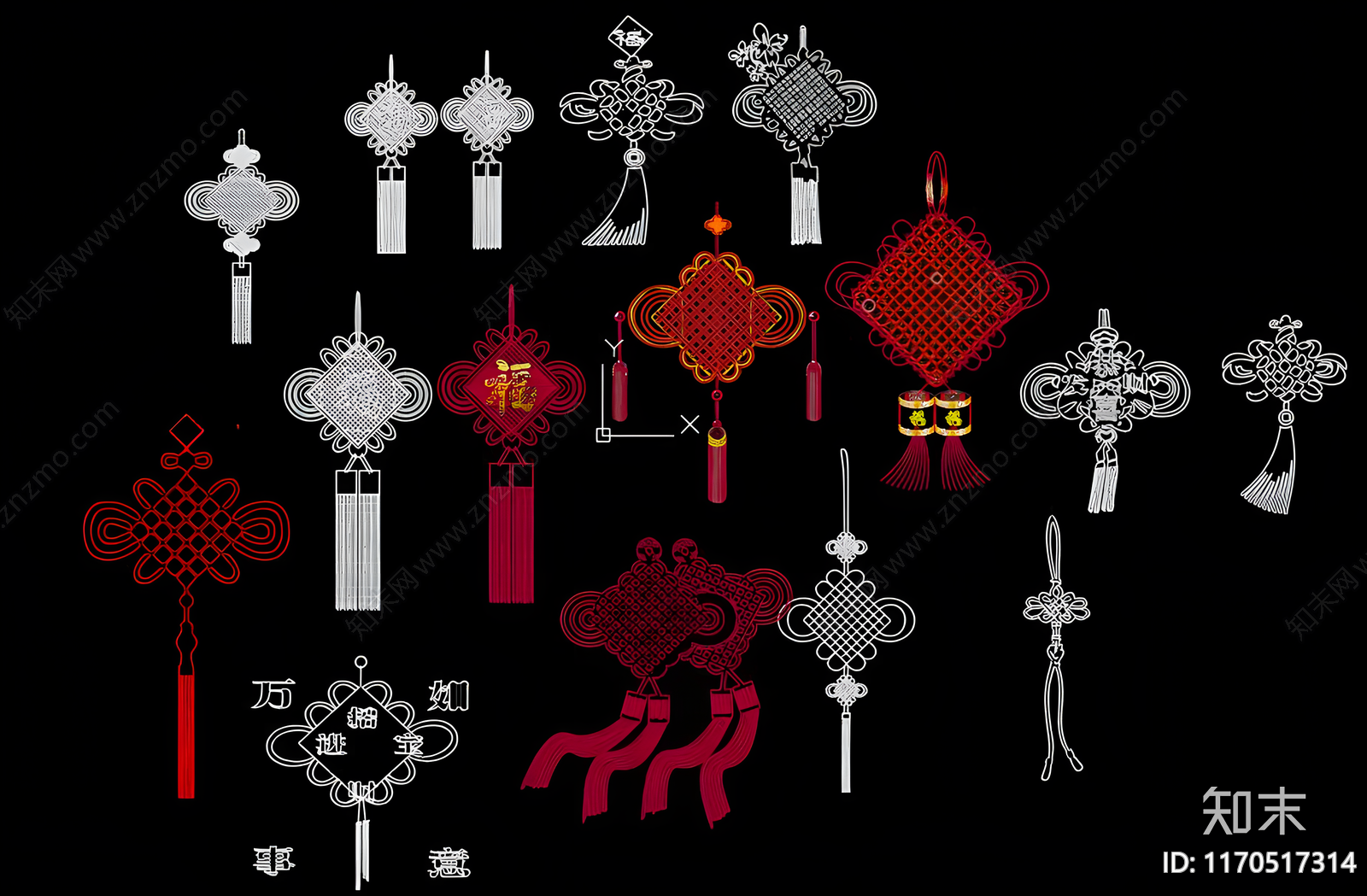 现代综合软装摆件图库施工图下载【ID:1170517314】