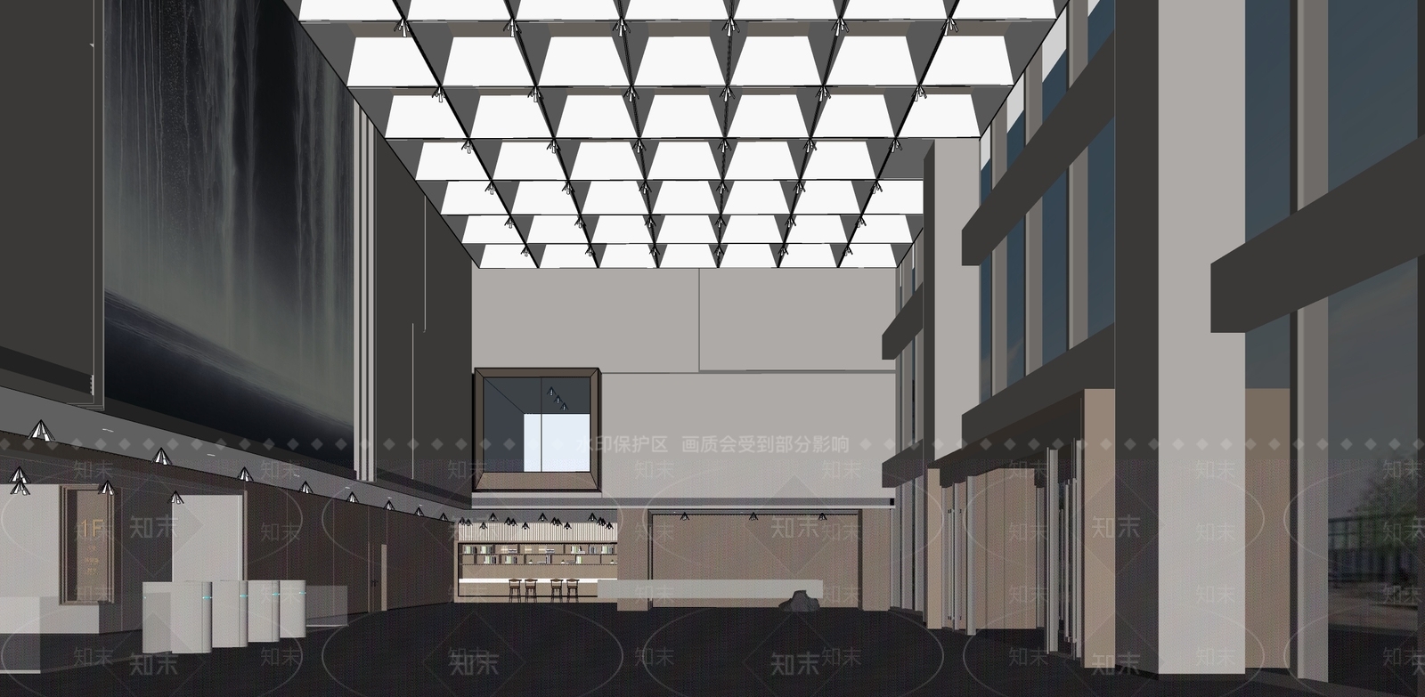 现代办公大堂SU模型下载【ID:1170517309】