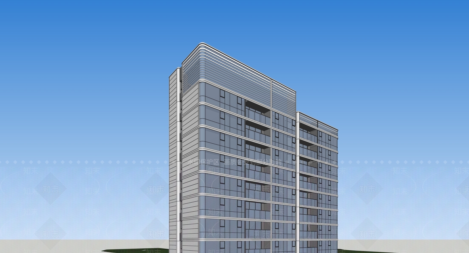 现代高层住宅SU模型下载【ID:1170517427】