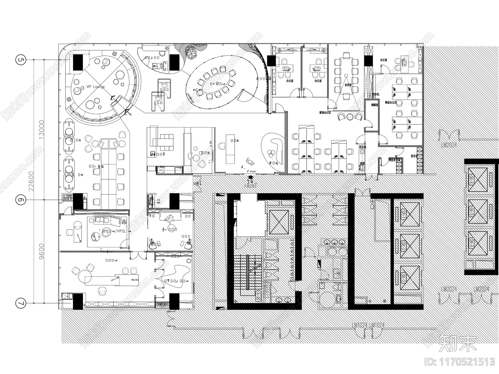 现代整体办公空间cad施工图下载【ID:1170521513】