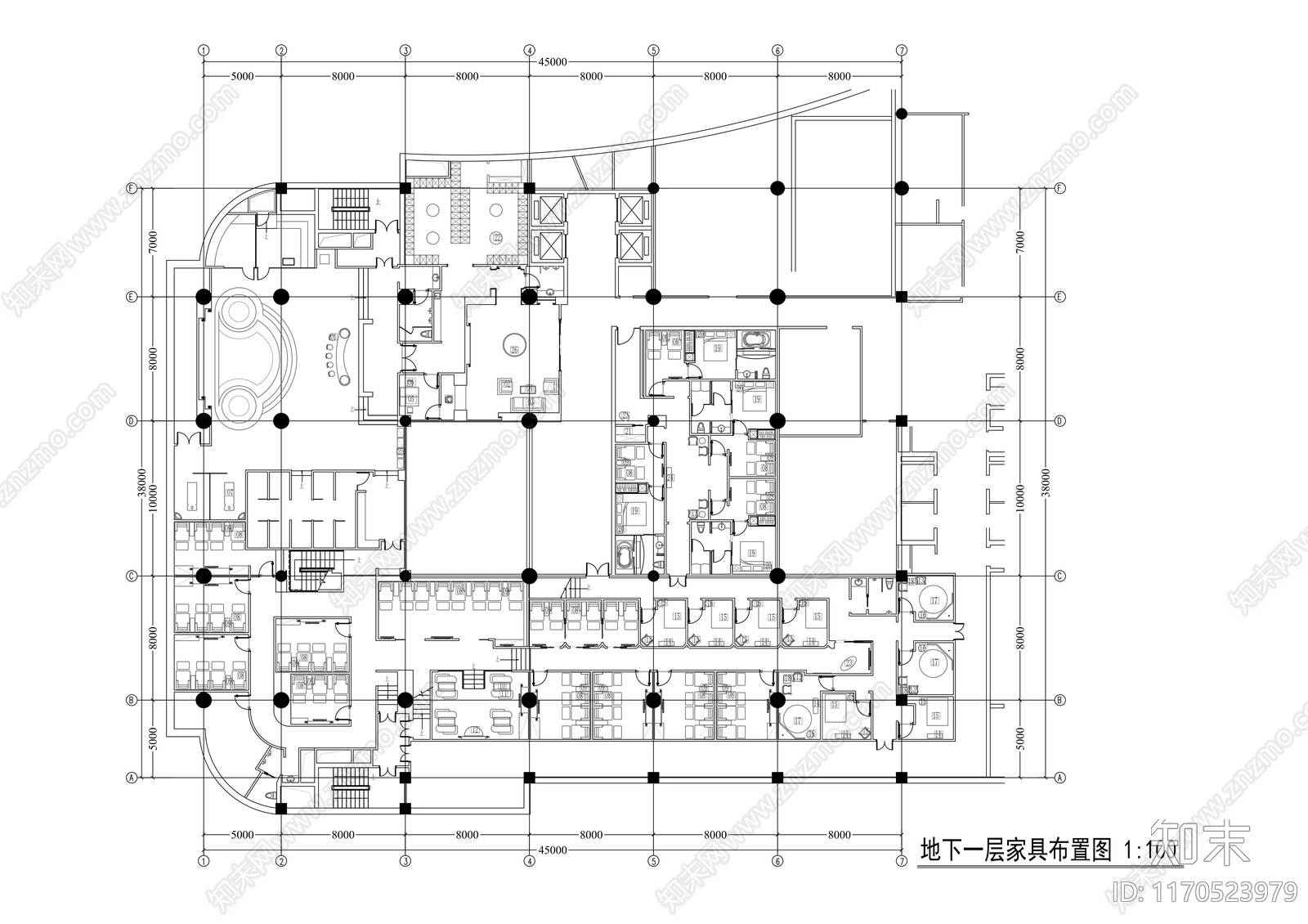 现代其他休闲娱乐空间cad施工图下载【ID:1170523979】