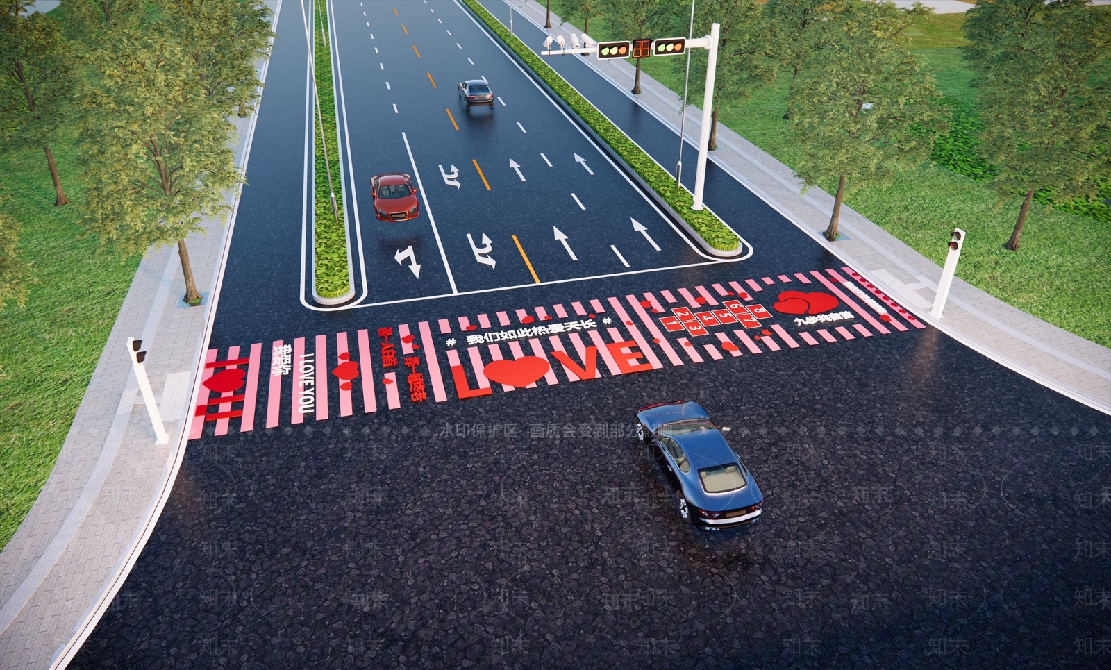 现代道路SU模型下载【ID:1170526467】