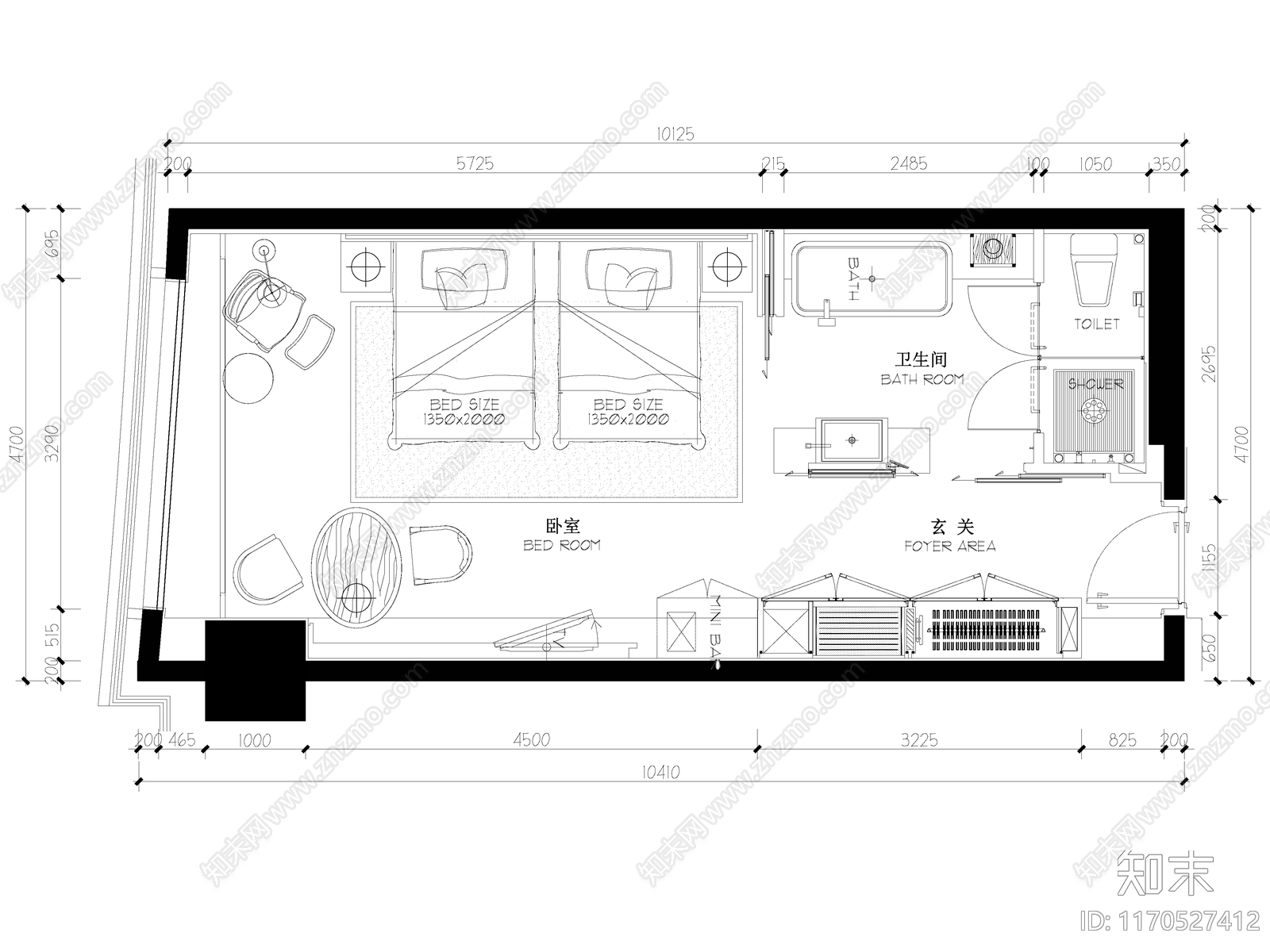 现代酒店cad施工图下载【ID:1170527412】