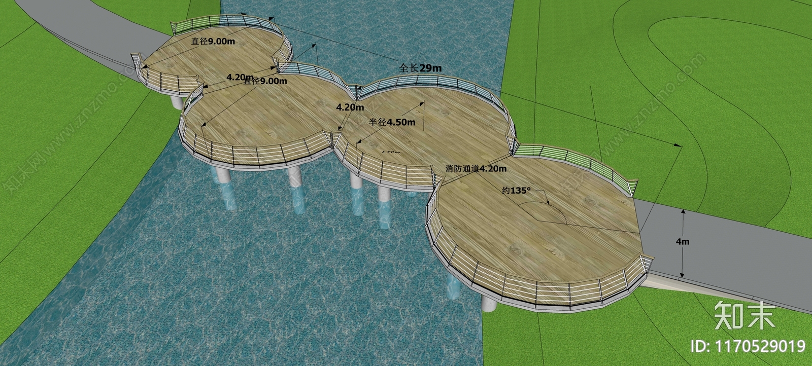 现代简约滨水景观SU模型下载【ID:1170529019】