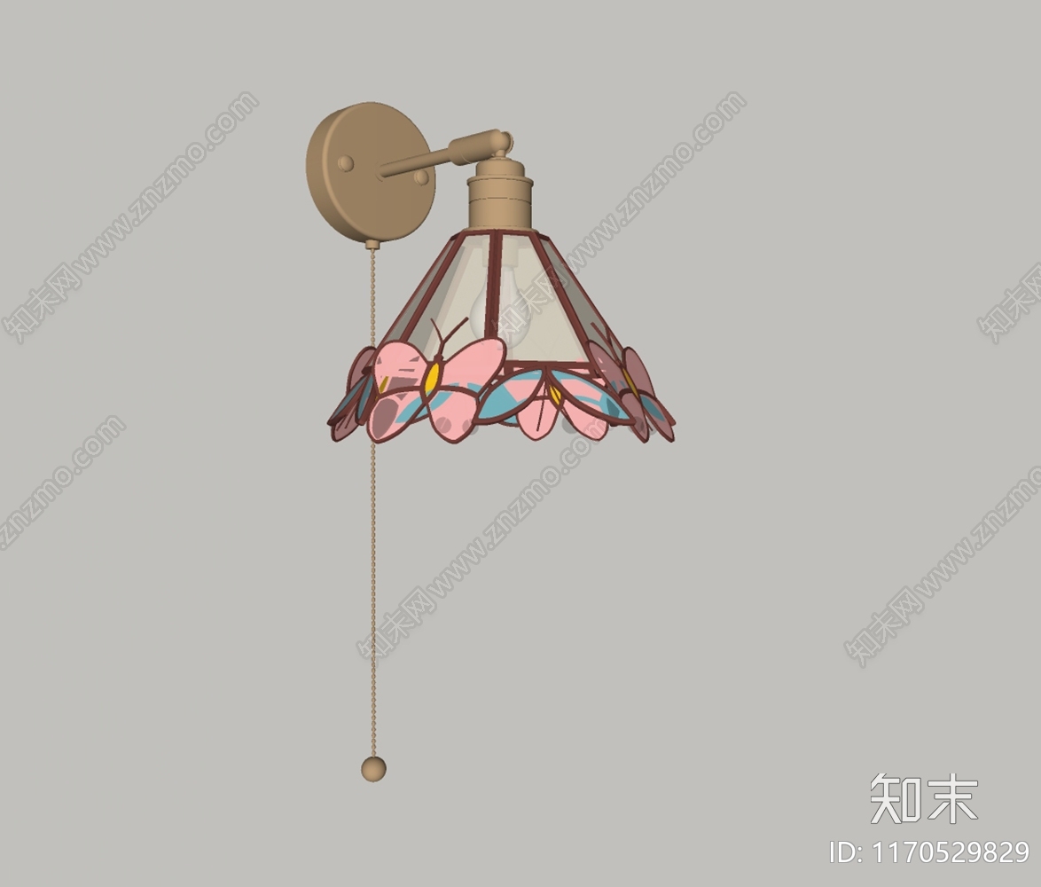 复古中古壁灯SU模型下载【ID:1170529829】