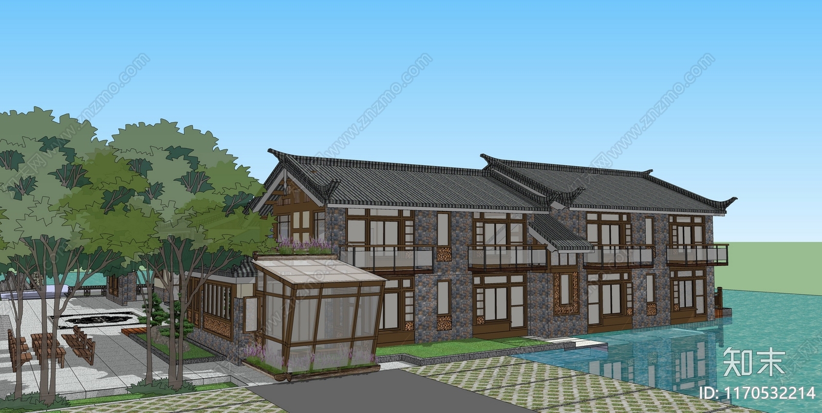 新中式其他公共建筑3D模型下载【ID:1170532214】