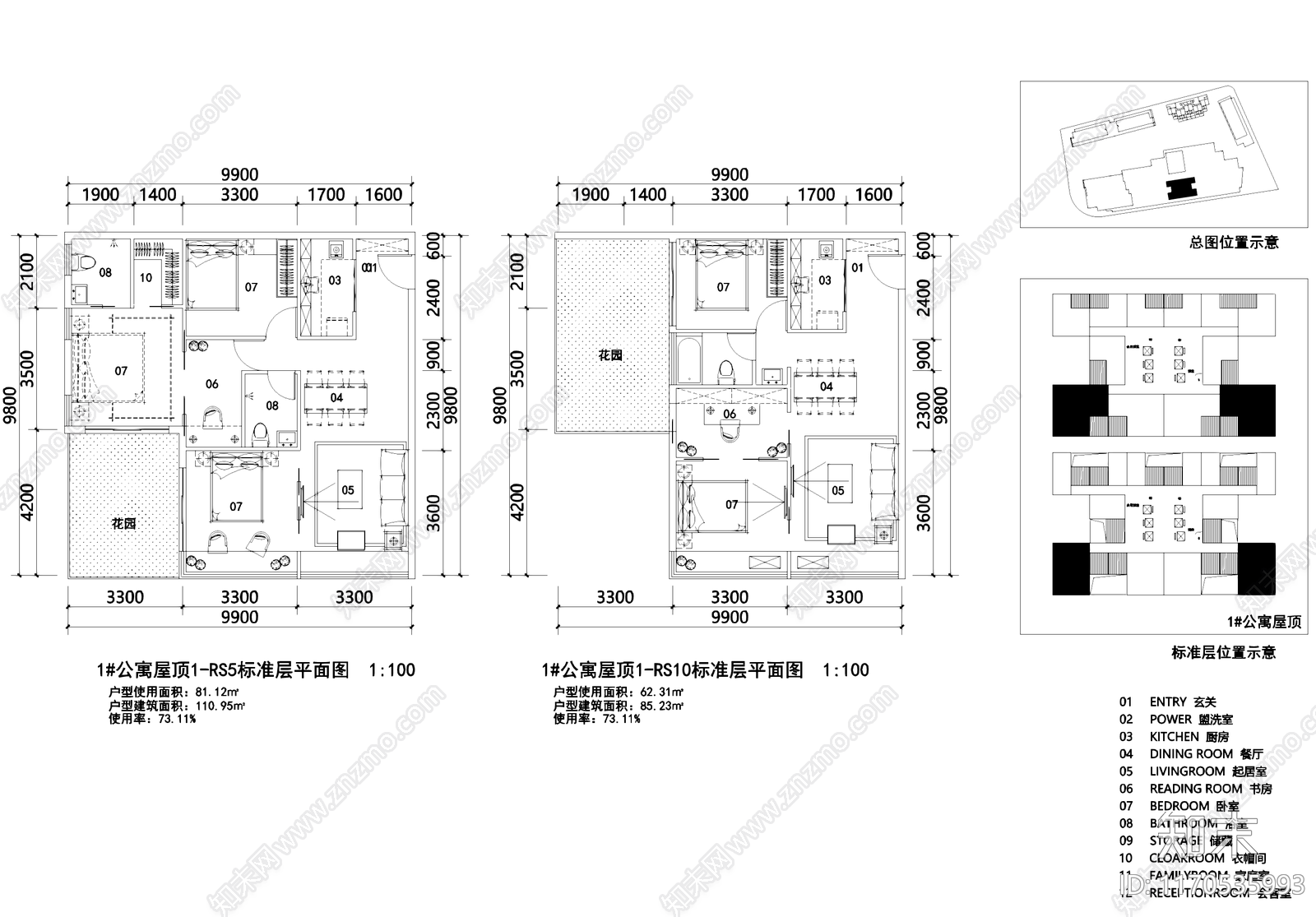 建筑平面图cad施工图下载【ID:1170535993】