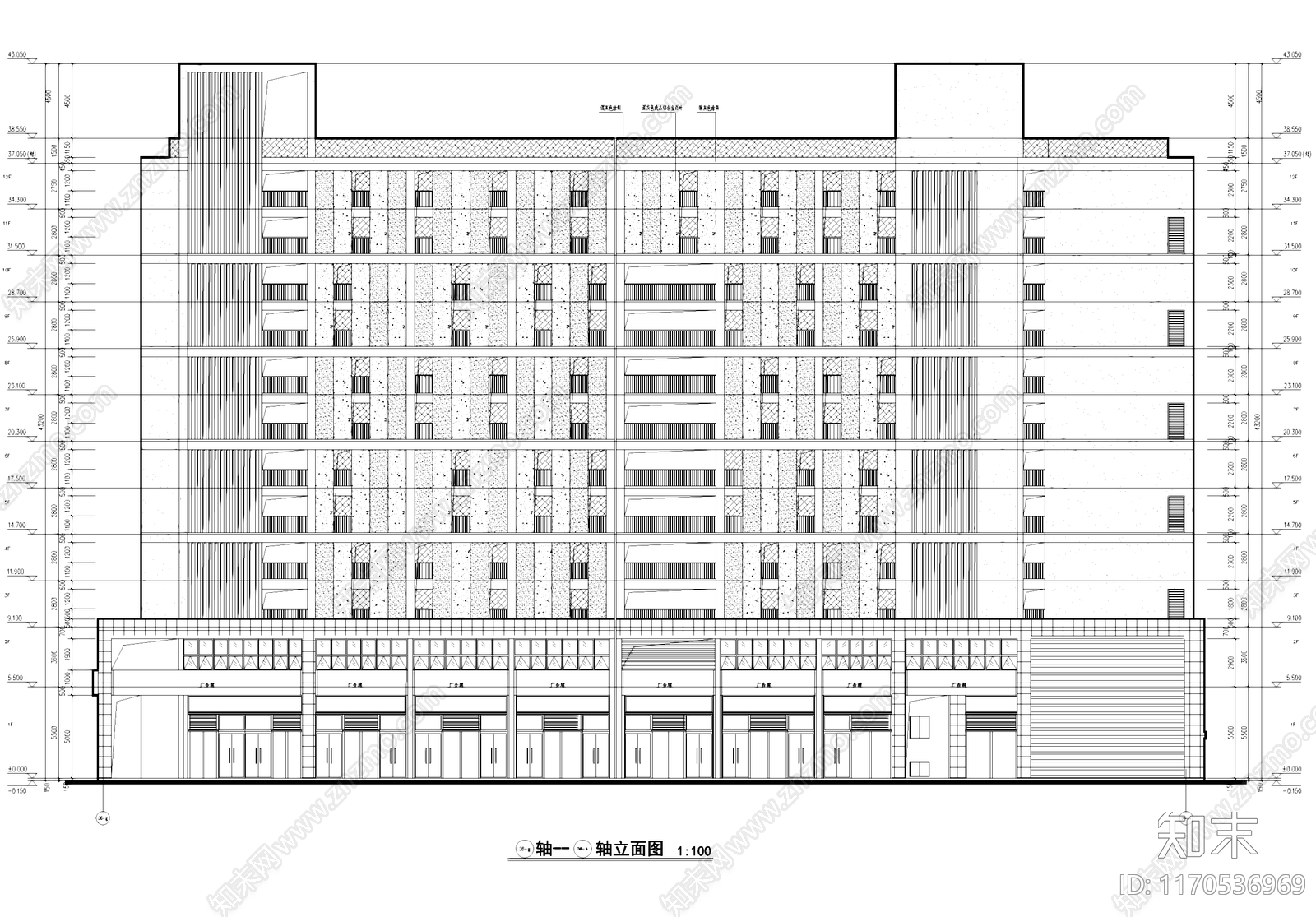 现代住宅楼建筑cad施工图下载【ID:1170536969】