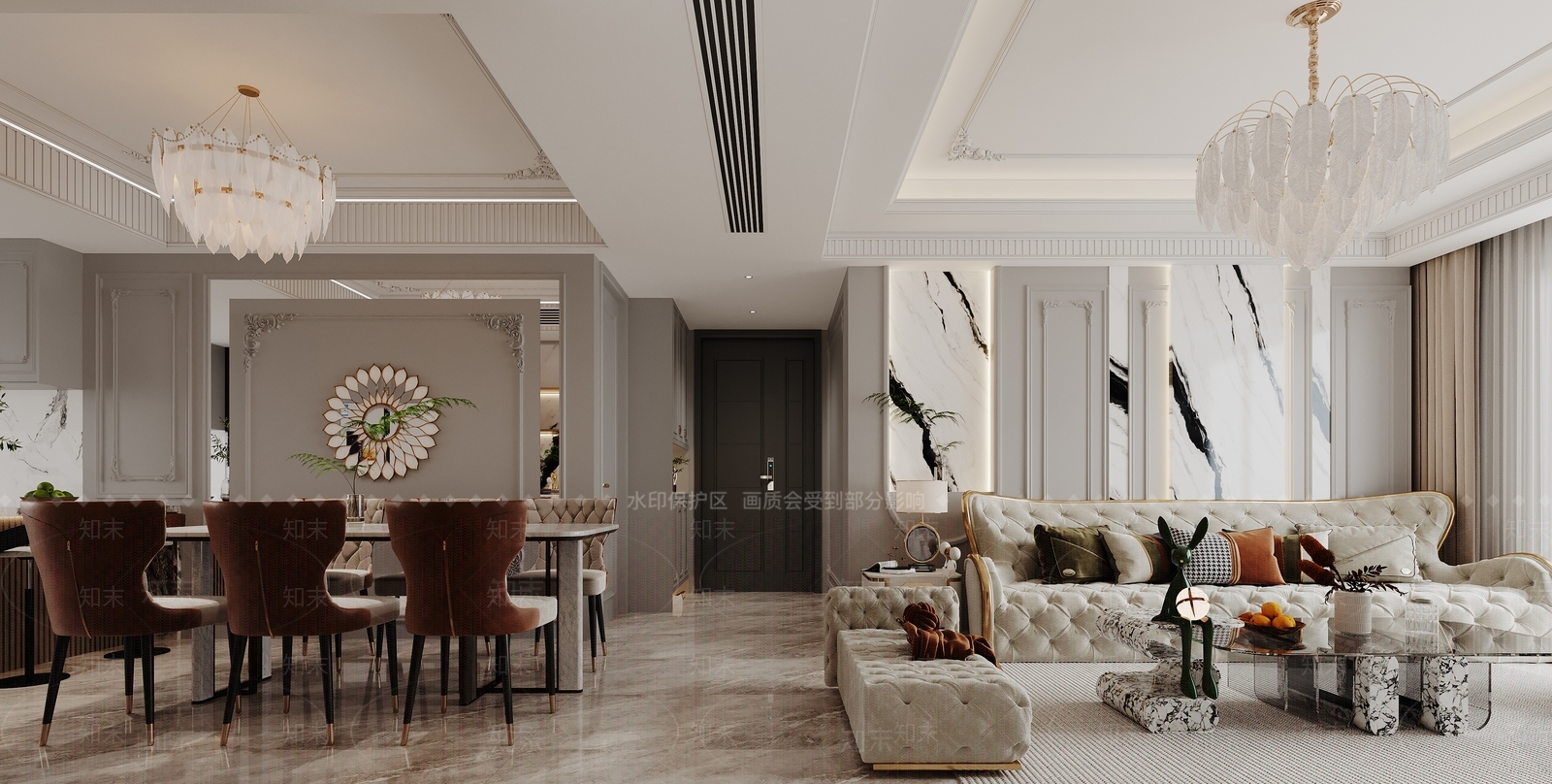 法式玄关3D模型下载【ID:1214730797】