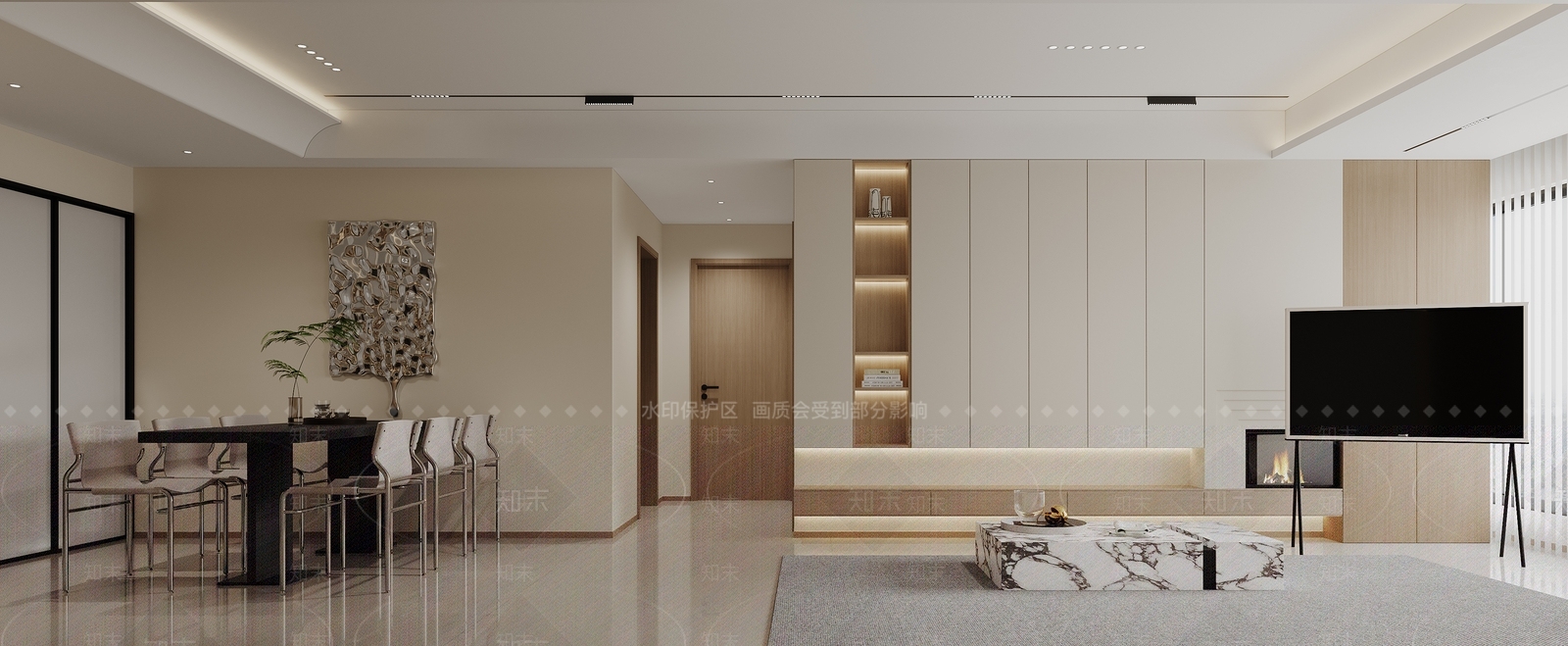 奶油家居餐厅3D模型下载【ID:1214730869】