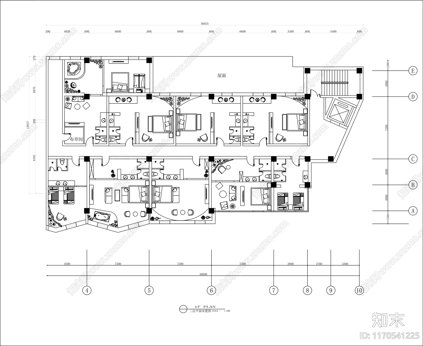 现代民宿cad施工图下载【ID:1170541225】