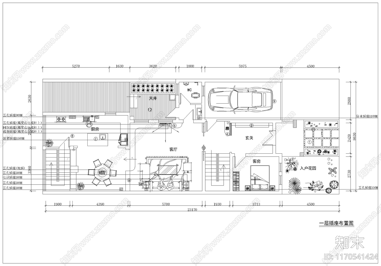 整体家装空间cad施工图下载【ID:1170541424】