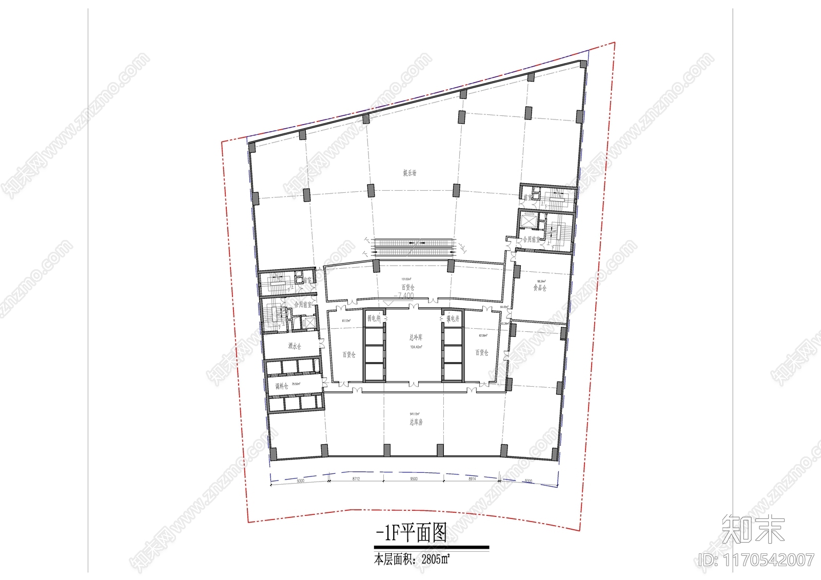 现代酒店建筑施工图下载【ID:1170542007】