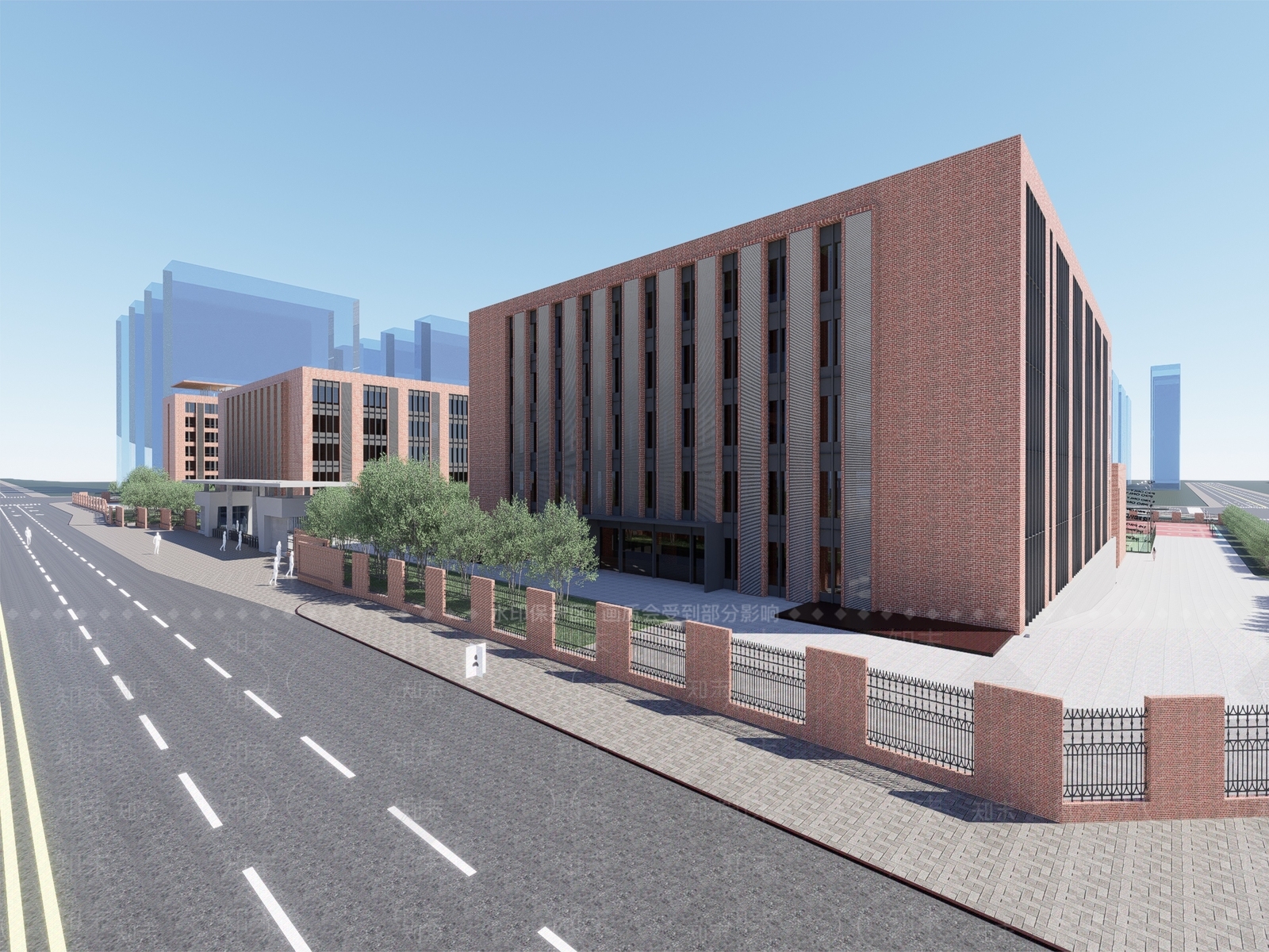 现代新中式学校建筑SU模型下载【ID:1170543444】