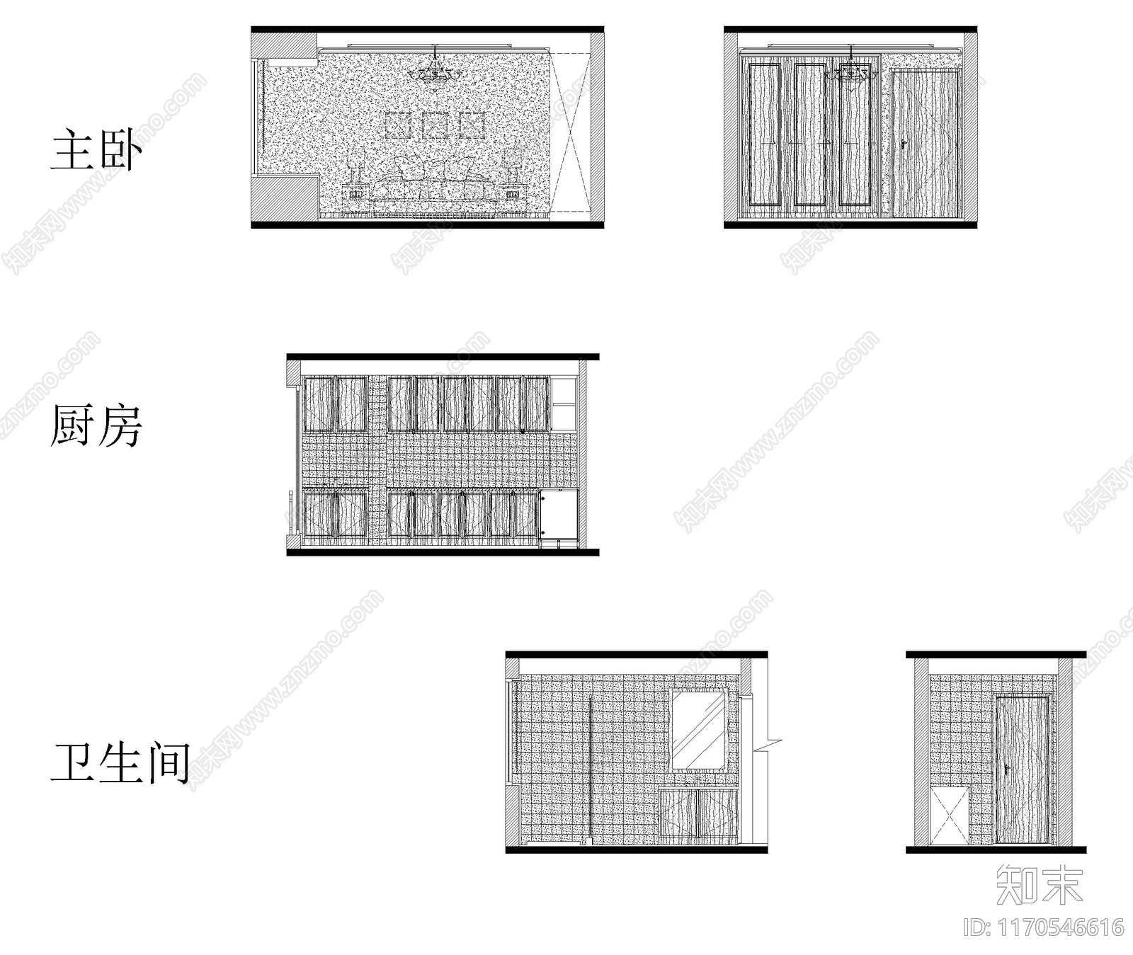 整体家装空间cad施工图下载【ID:1170546616】