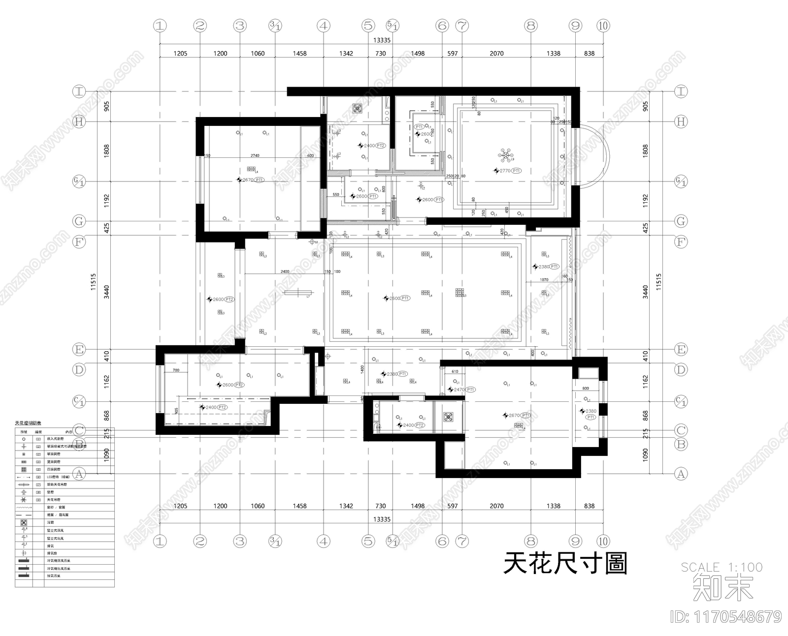 整体家装空间cad施工图下载【ID:1170548679】