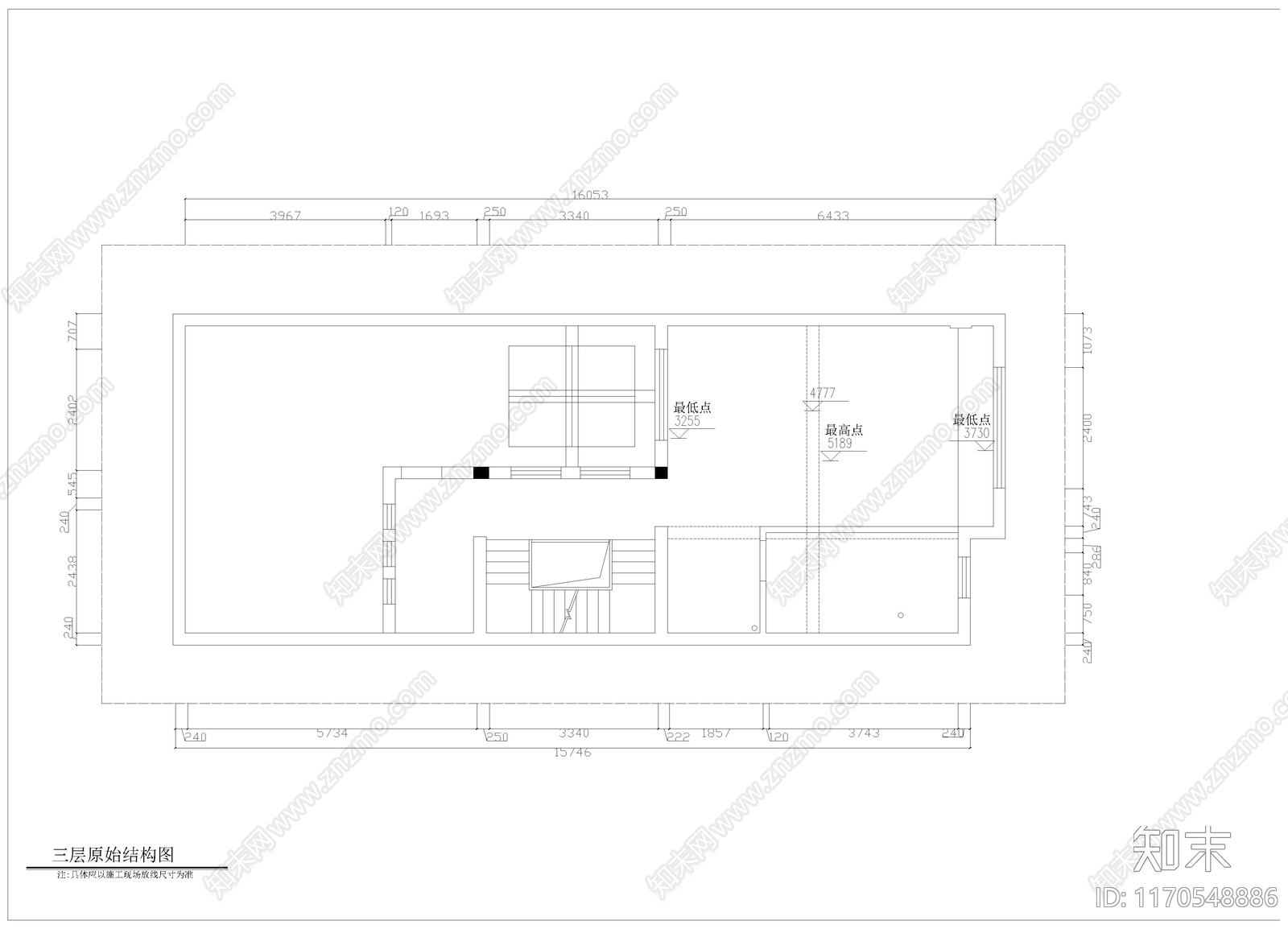 整体家装空间cad施工图下载【ID:1170548886】