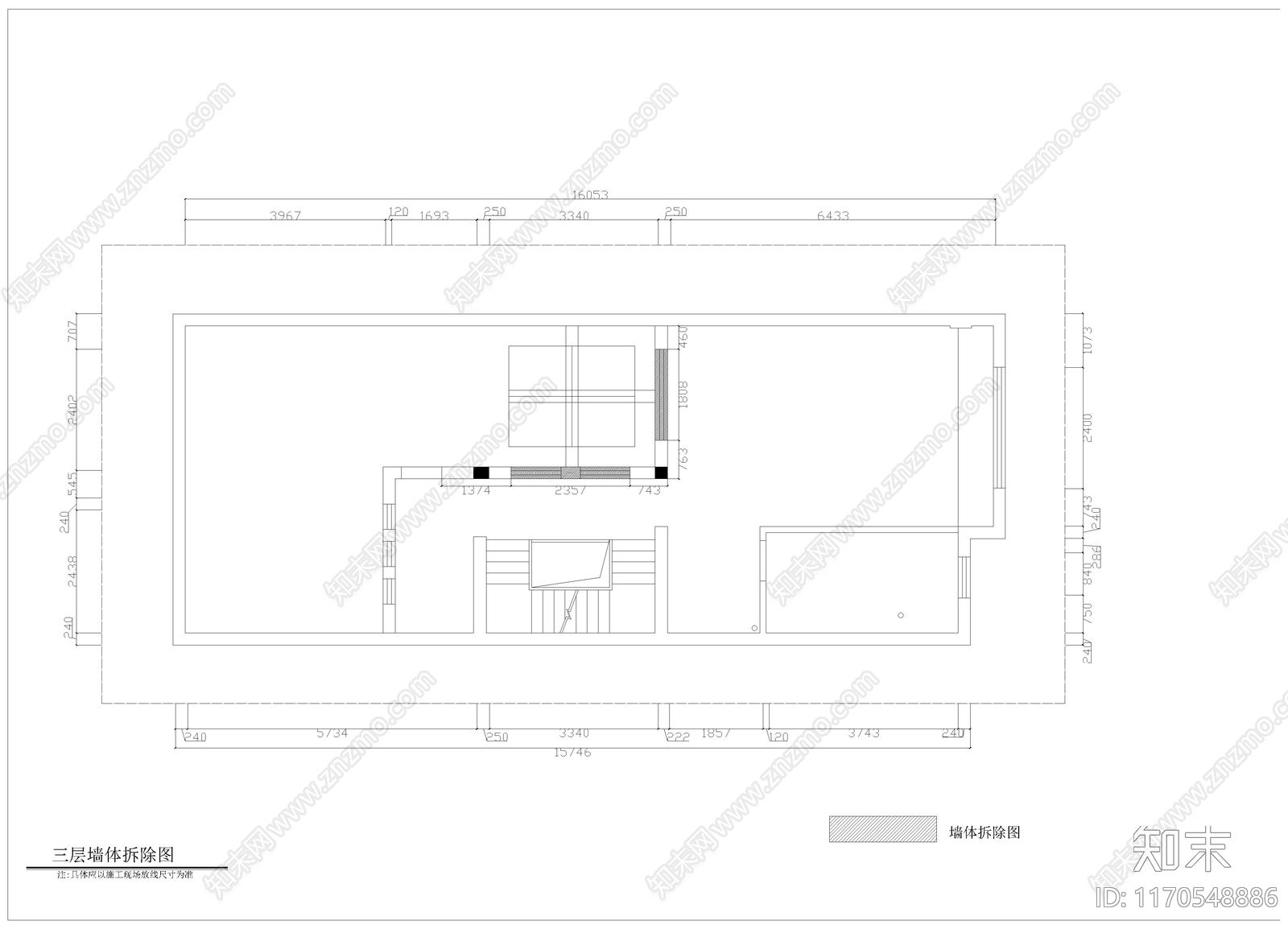 整体家装空间cad施工图下载【ID:1170548886】