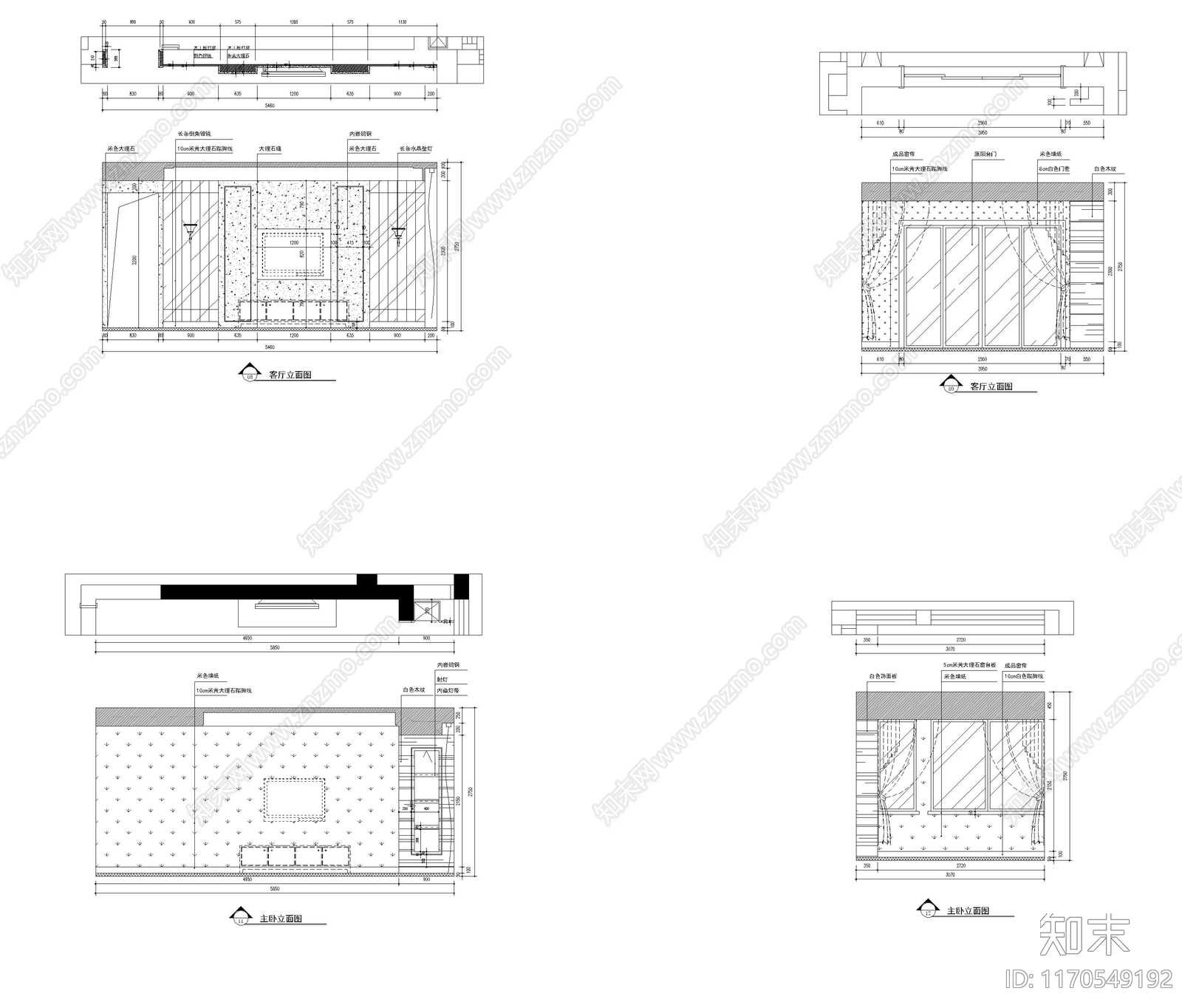 整体家装空间cad施工图下载【ID:1170549192】