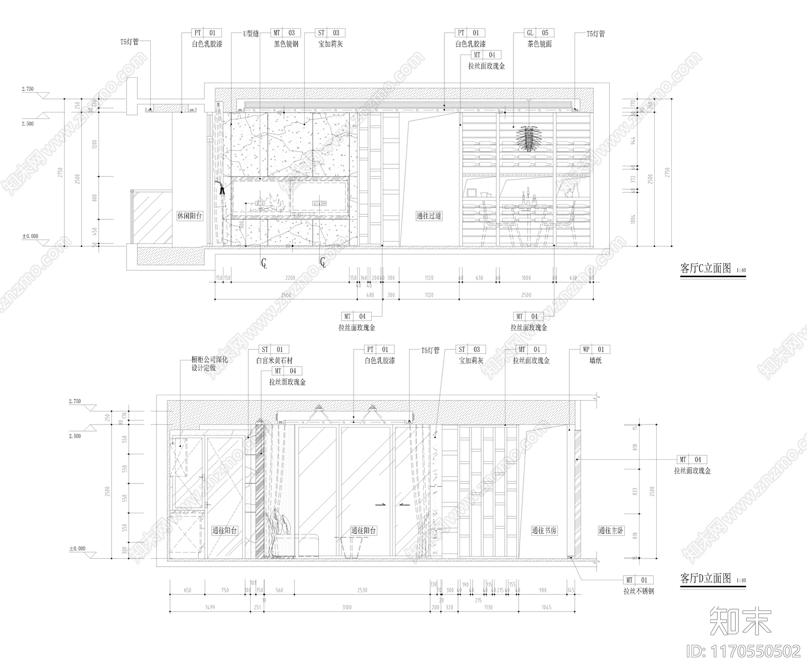 整体家装空间cad施工图下载【ID:1170550502】