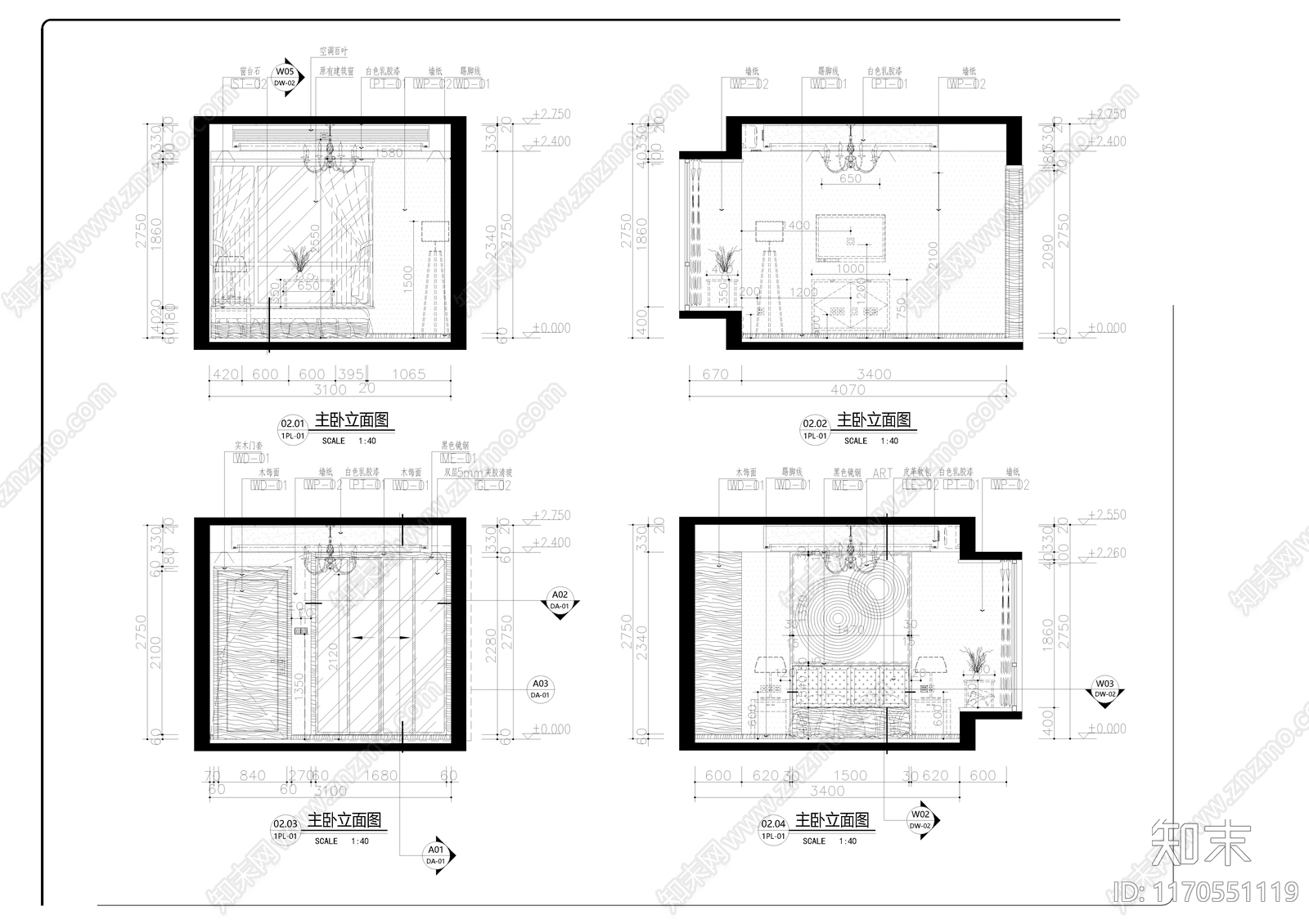 整体家装空间cad施工图下载【ID:1170551119】