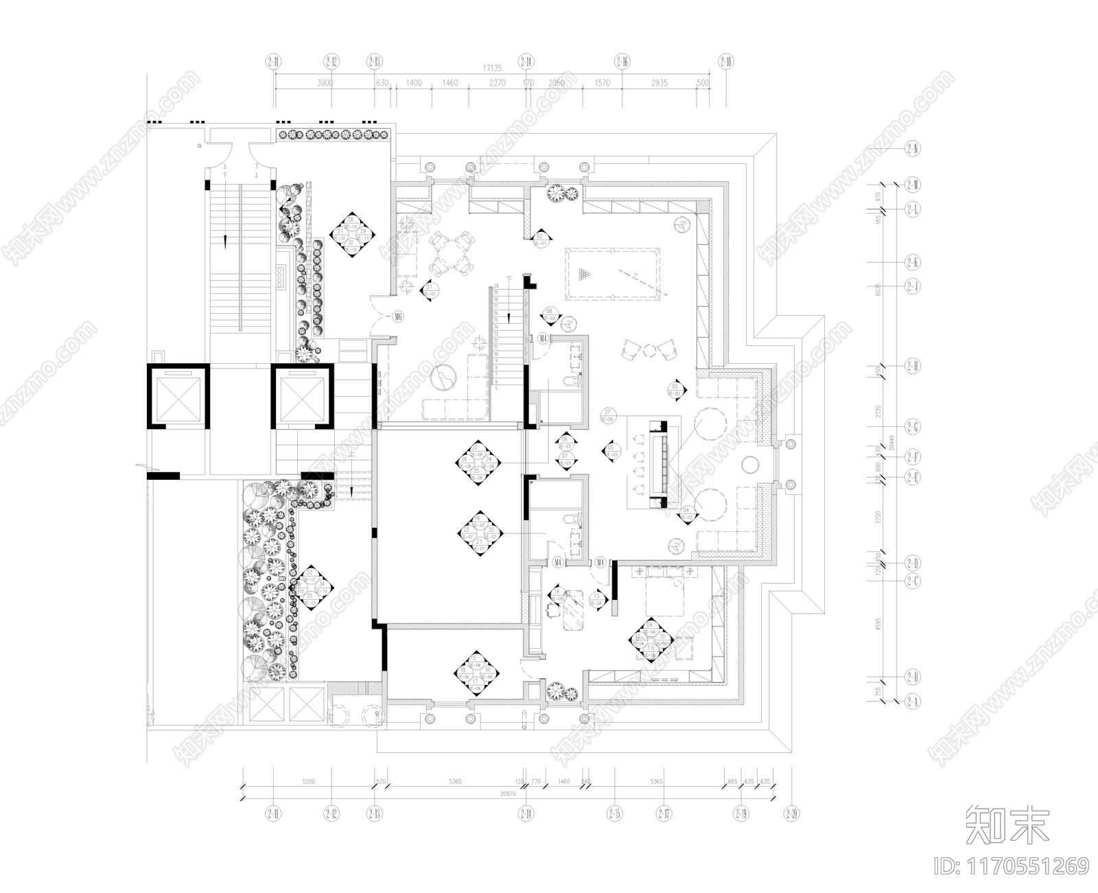 整体家装空间cad施工图下载【ID:1170551269】